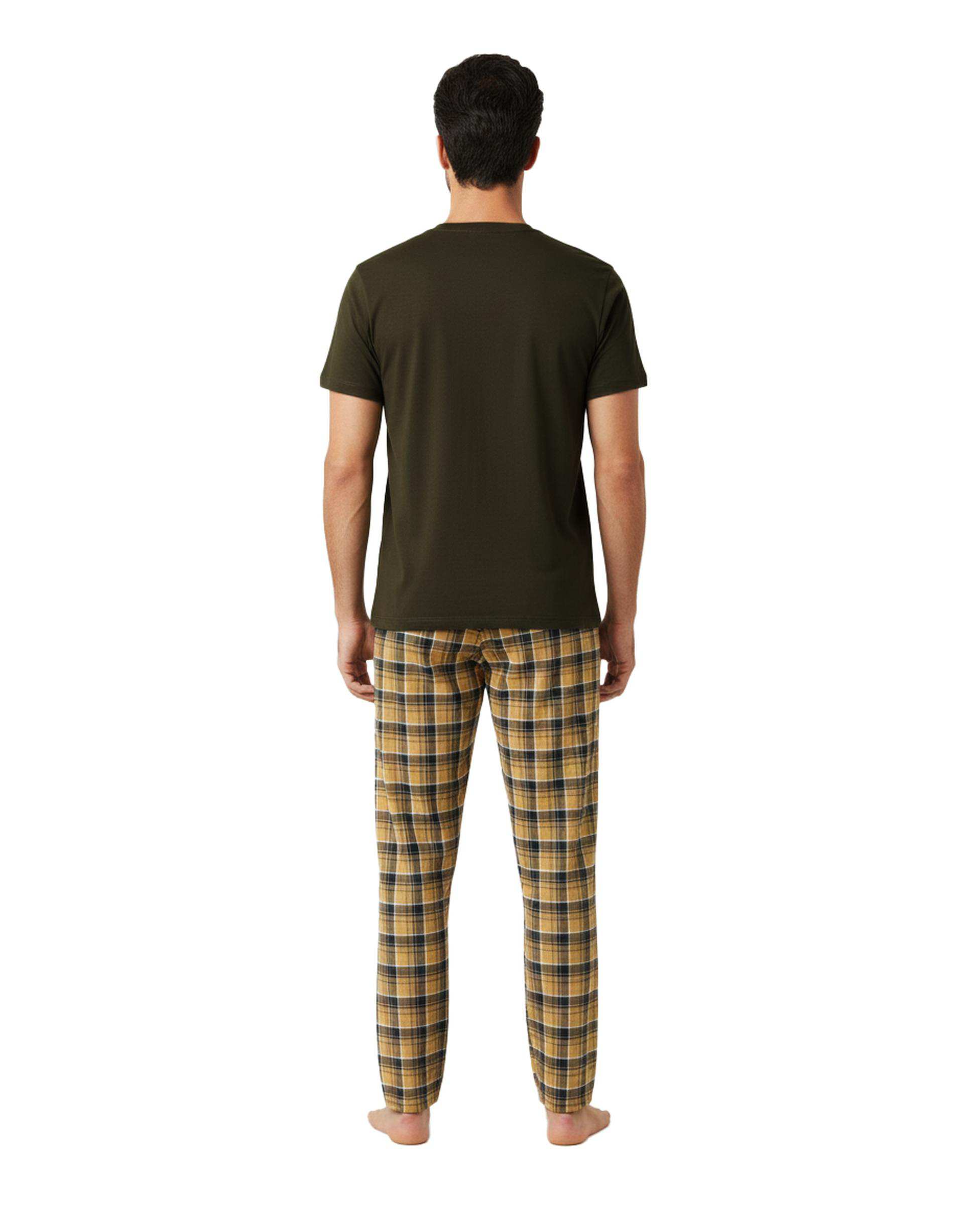 ست تی شرت و شلوار راحتی مردانه سبز ارتشی پاتر Potter کد 148