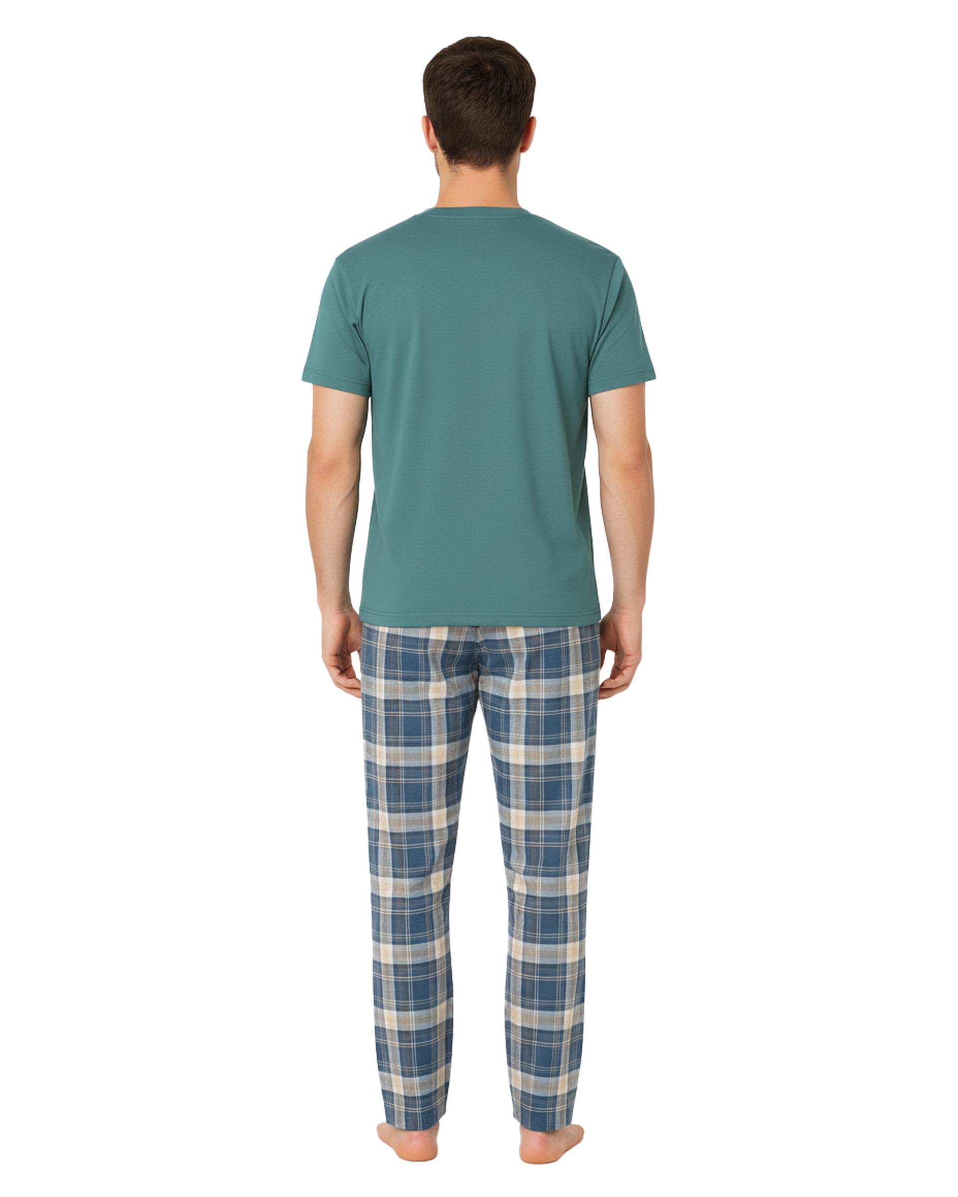 ست تی شرت و شلوار راحتی مردانه سبز آبی روشن پاتر Potter کد 148