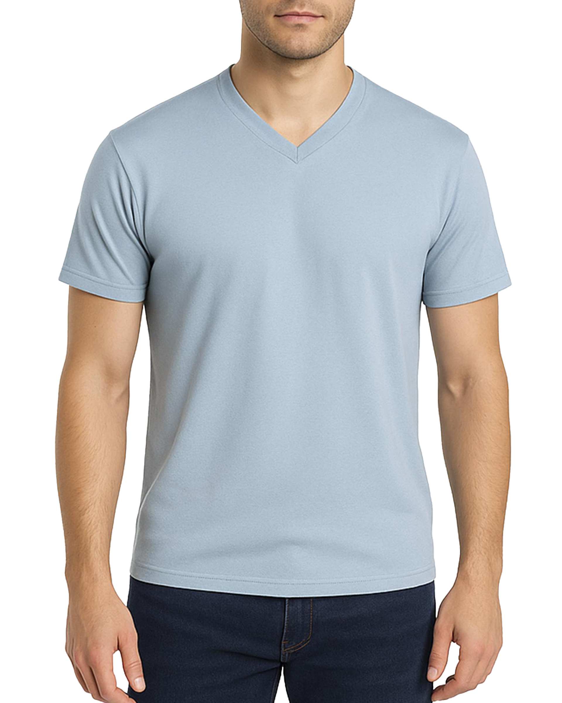 تی شرت مردانه یقه هفت آبی روشن پاتر Potter کد 149