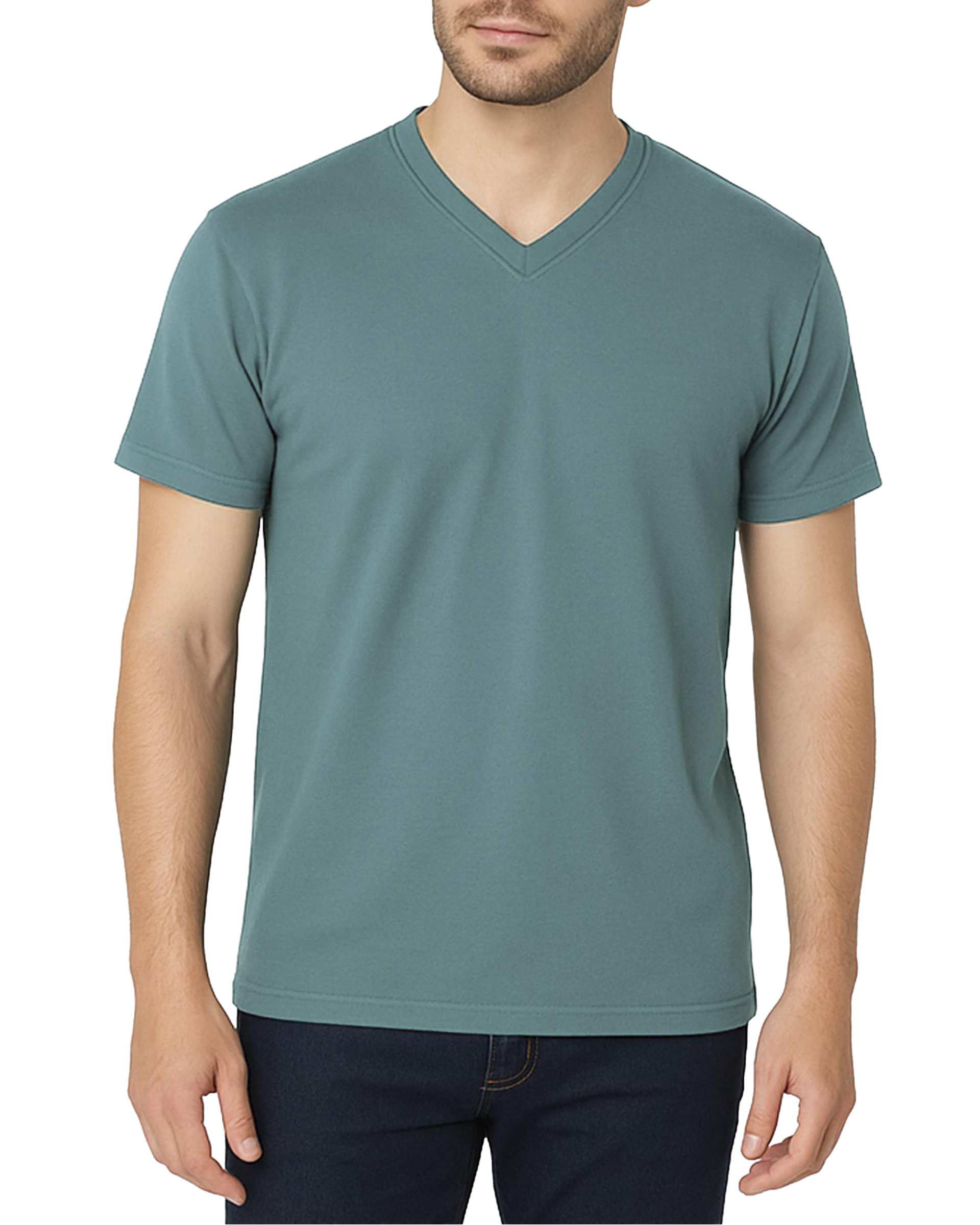 تی شرت مردانه یقه هفت سبز آبی روشن پاتر Potter کد 149