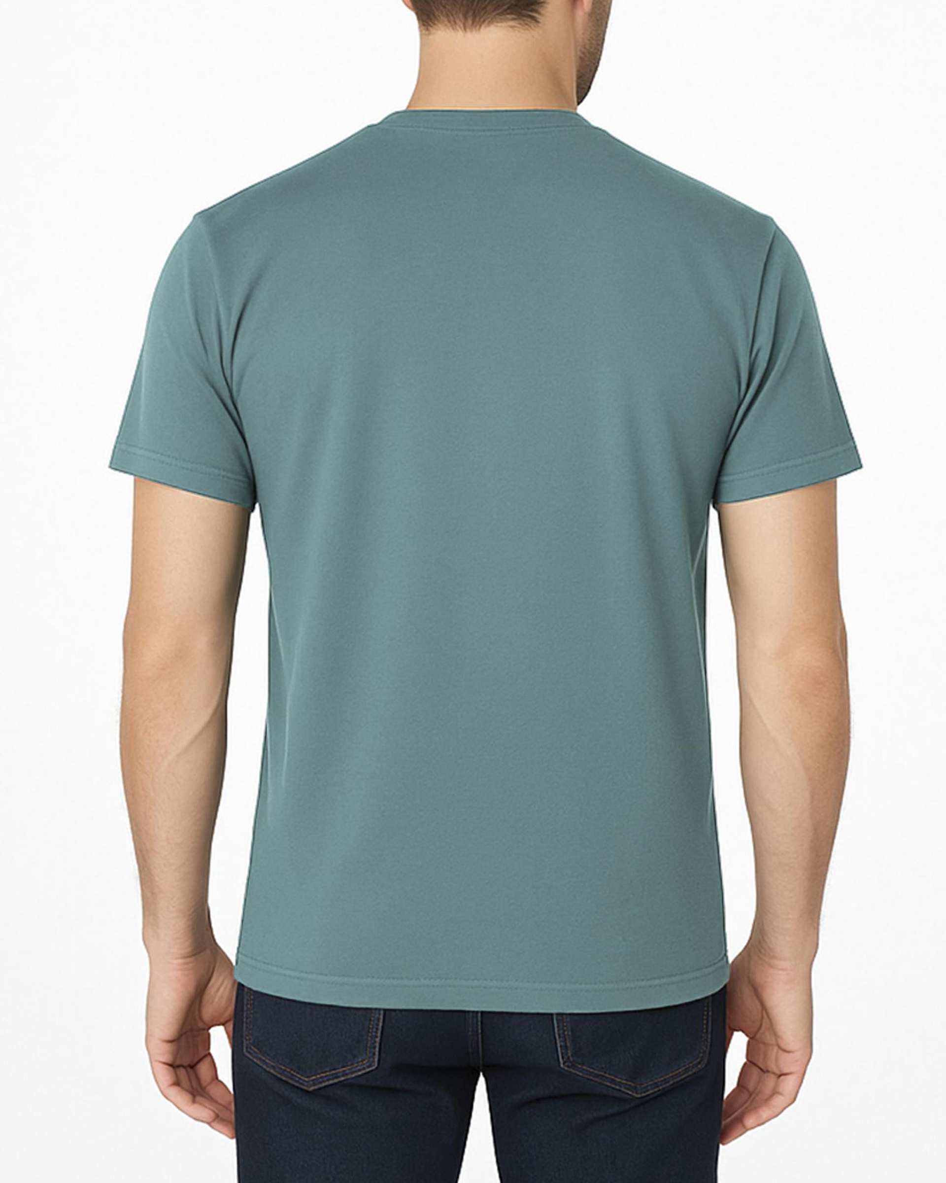 تی شرت مردانه یقه هفت سبز آبی روشن پاتر Potter کد 149