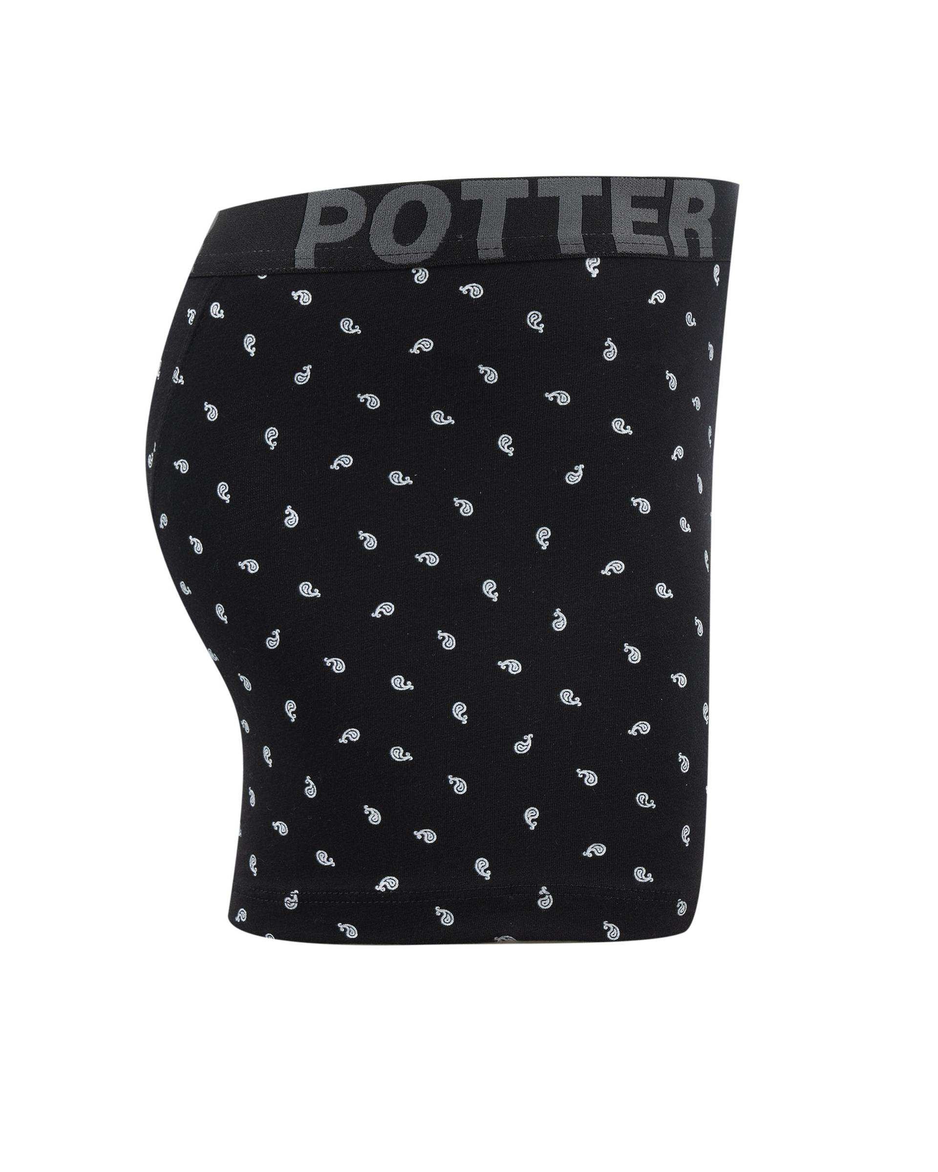 شورت پادار مردانه کش پهن مشکی پاتر Potter کد 166