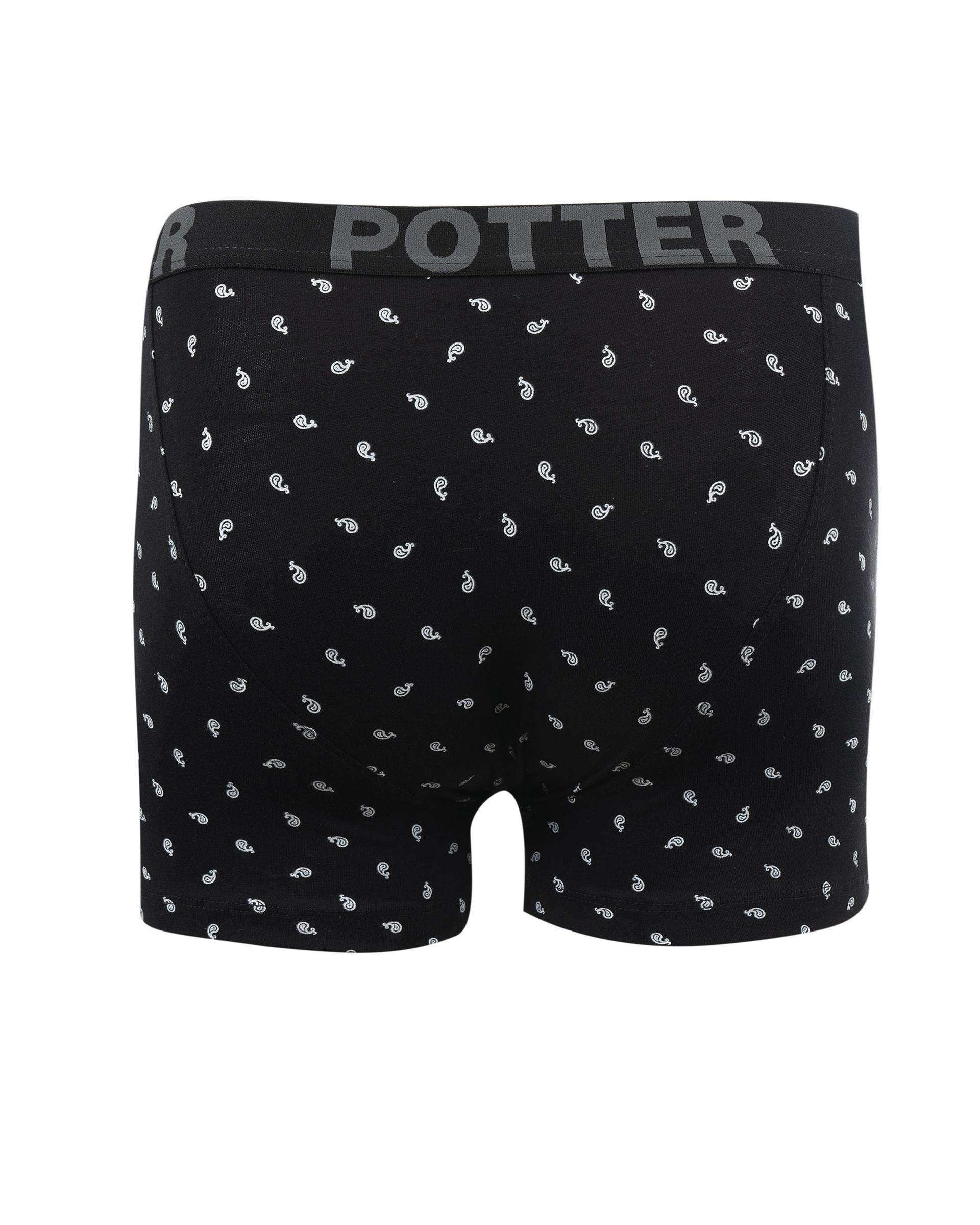 شورت پادار مردانه کش پهن مشکی پاتر Potter کد 166