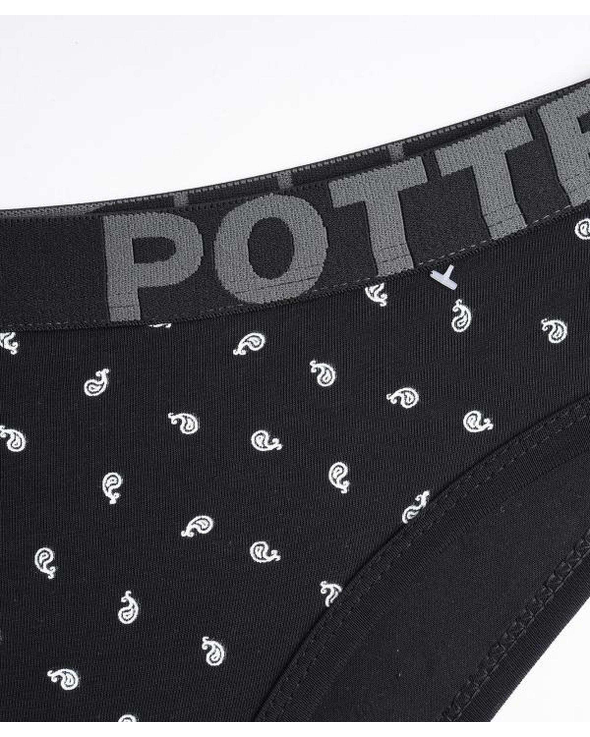 شورت اسلیپ مردانه کش پهن مشکی پاتر Potter کد 167