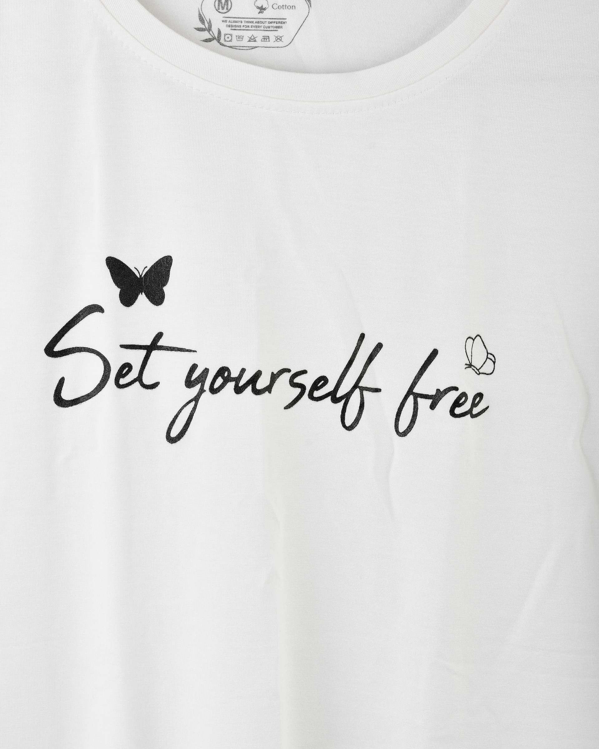 ست تی شرت و شلوار راحتی زنانه شیری طرح پروانه پاتر Potter کد 924