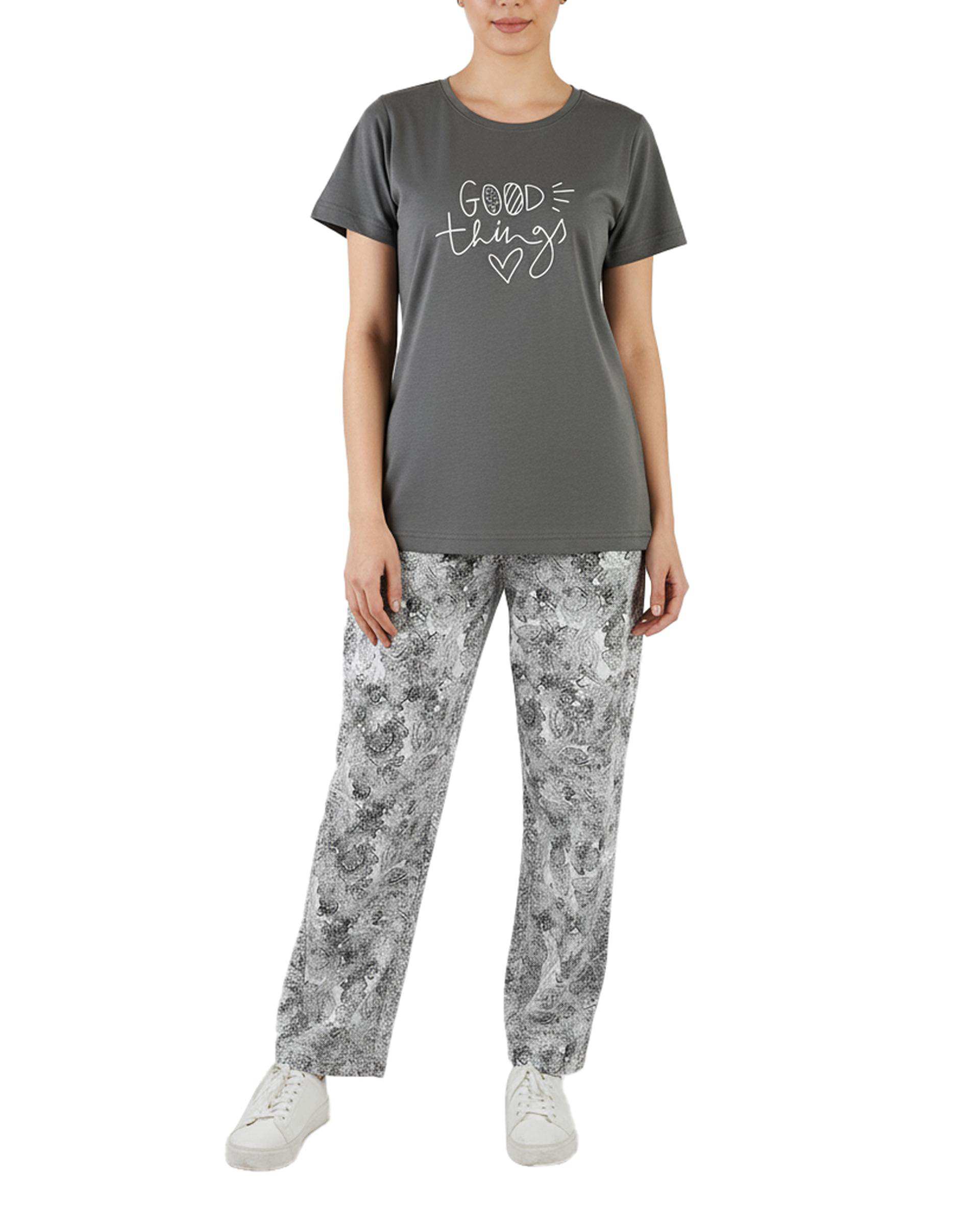 ست تی شرت و شلوار راحتی زنانه نوک مدادی پاتر Potter مدل GoodThing کد 924