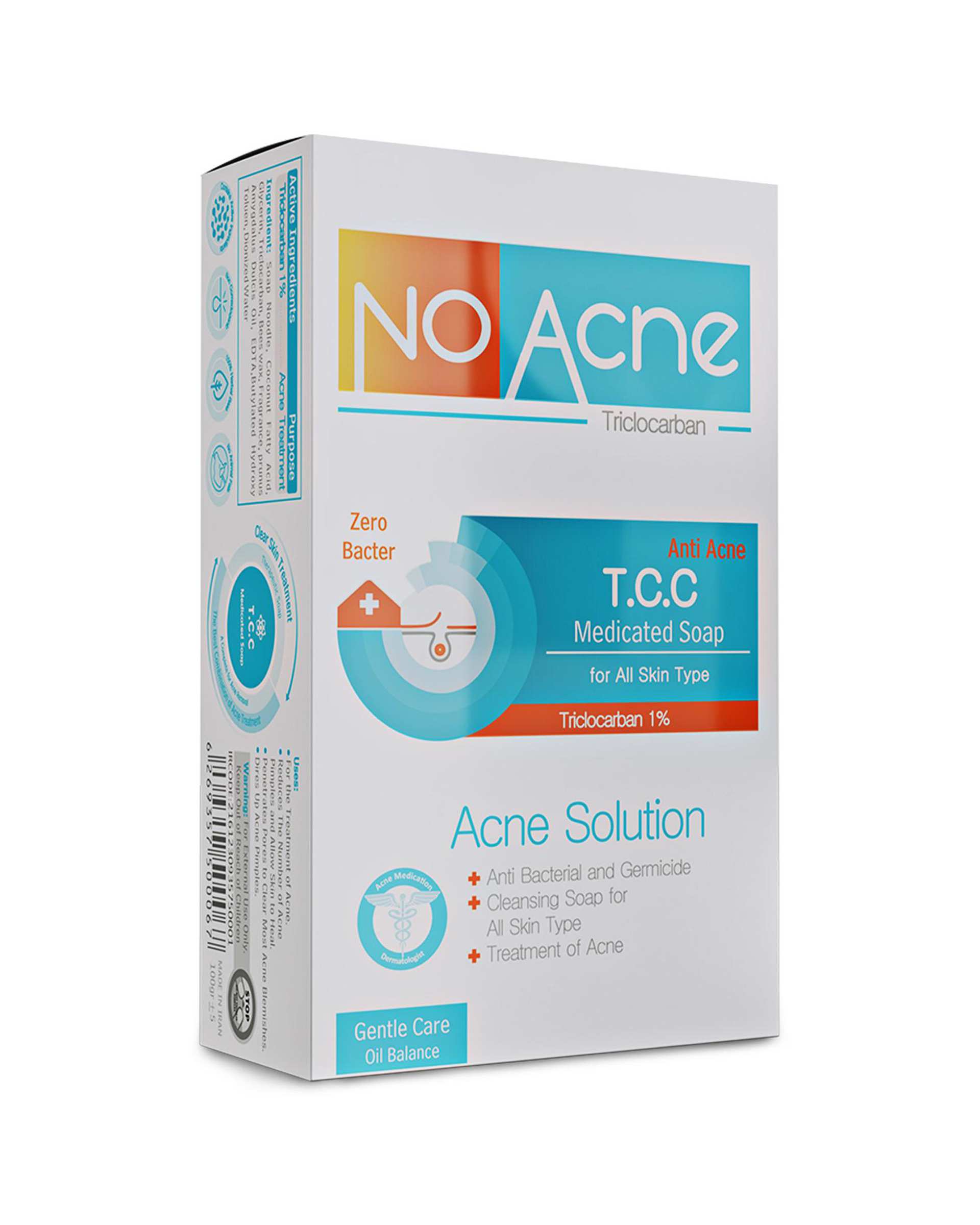 صابون تی سی سی نو آکنه No Acne وزن 100 گرم