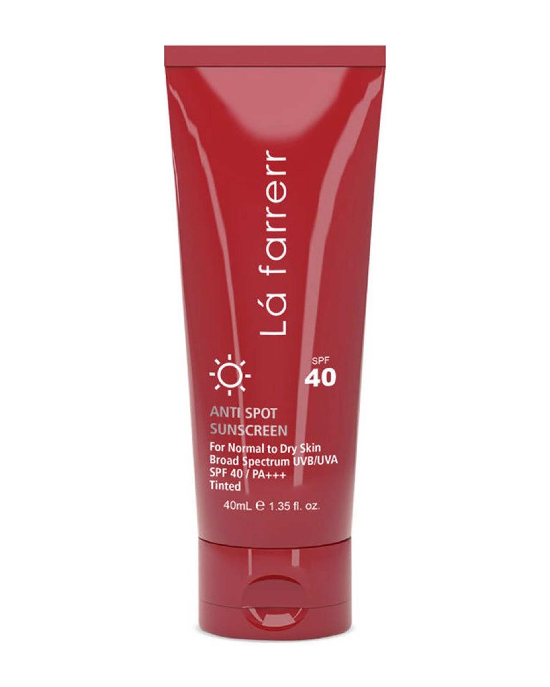 کرم ضد آفتاب و ضد لک رنگی SPF40 لافارر La Farrerr مناسب پوست خشک و معمولی رنگ متوسط