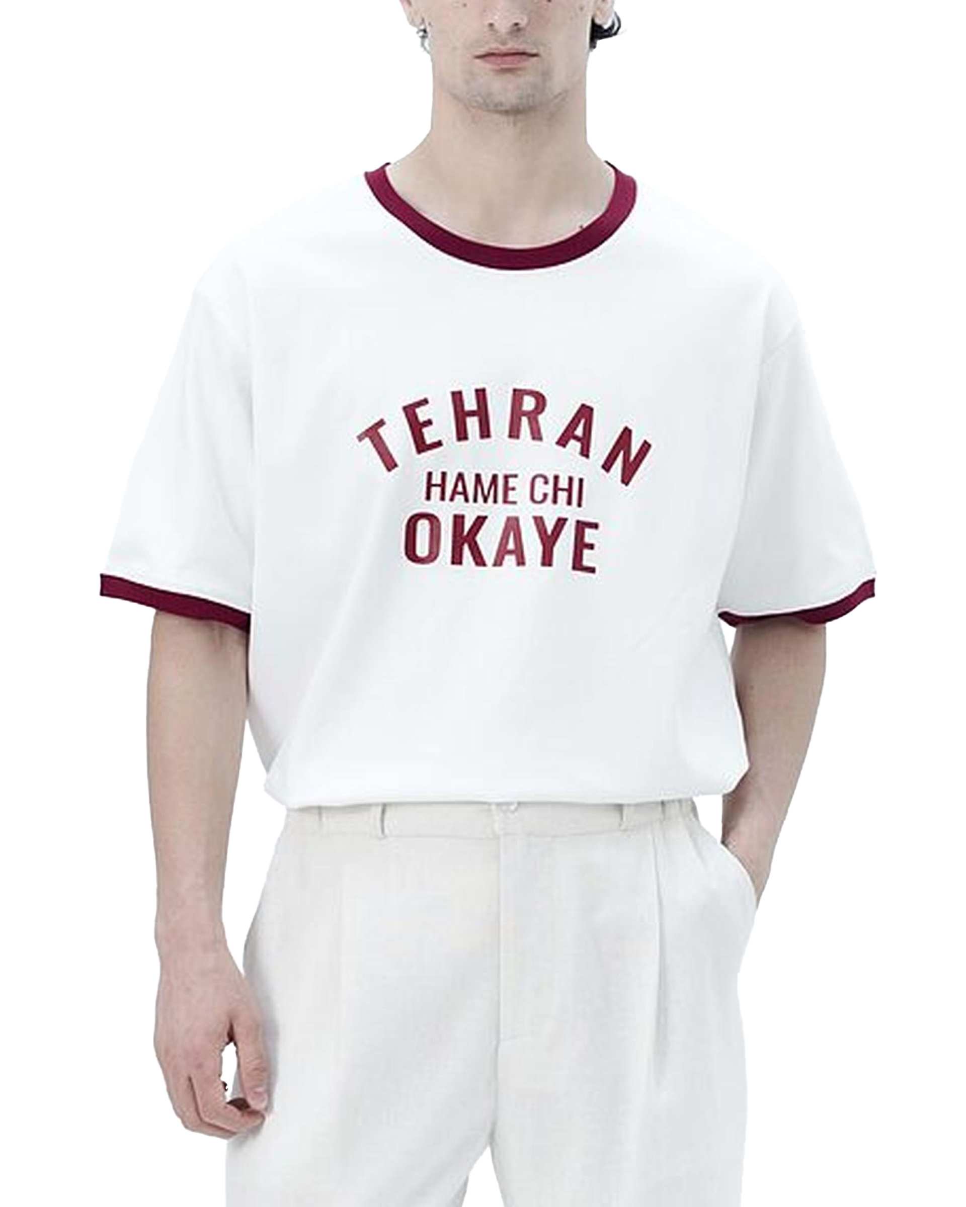 تی شرت مردانه سفید نفیر ور Nafir Wear مدل تهران کد 5110206