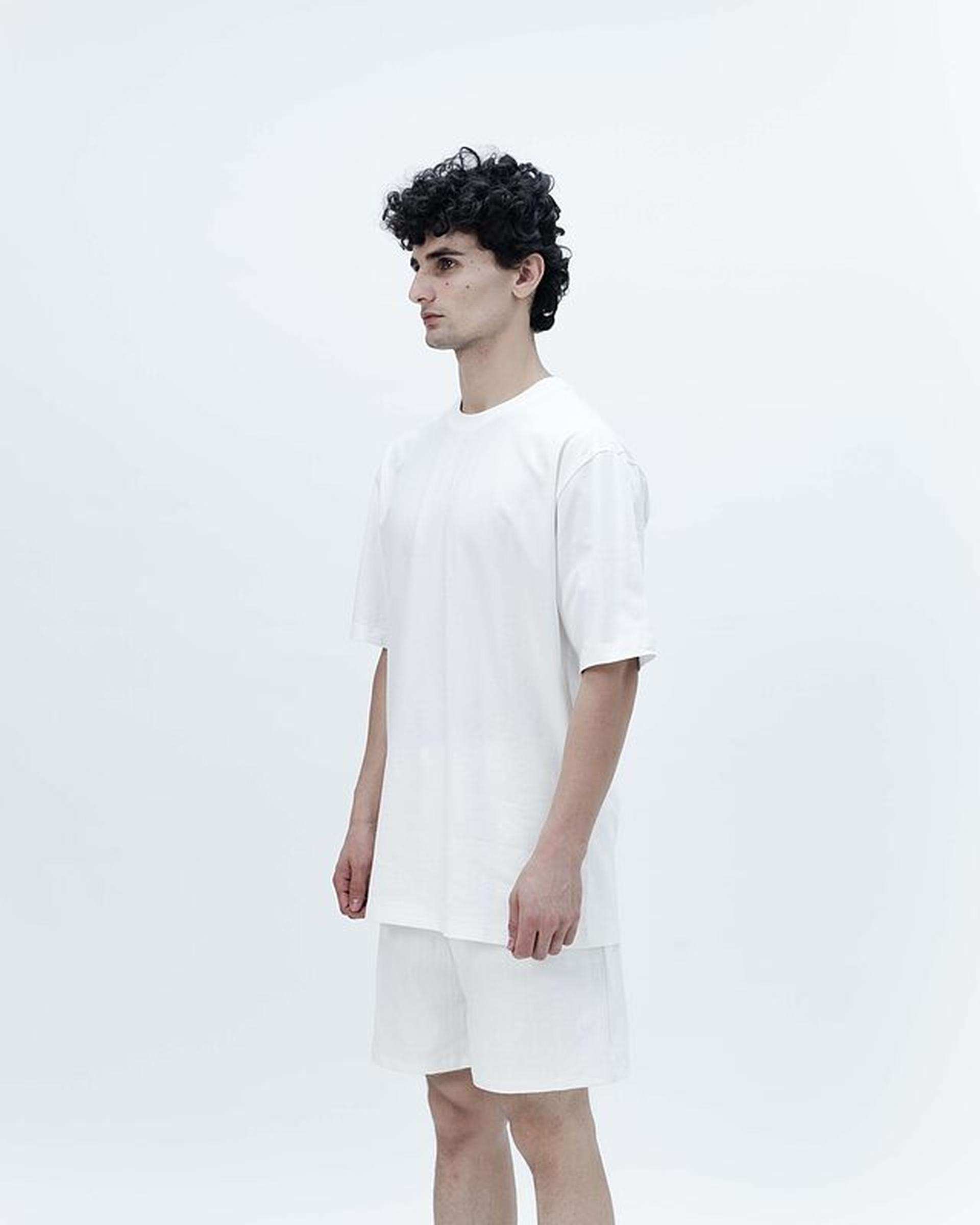 تی شرت مردانه سفید نفیر ور Nafir Wear مدل الگوریتم کد 5110302