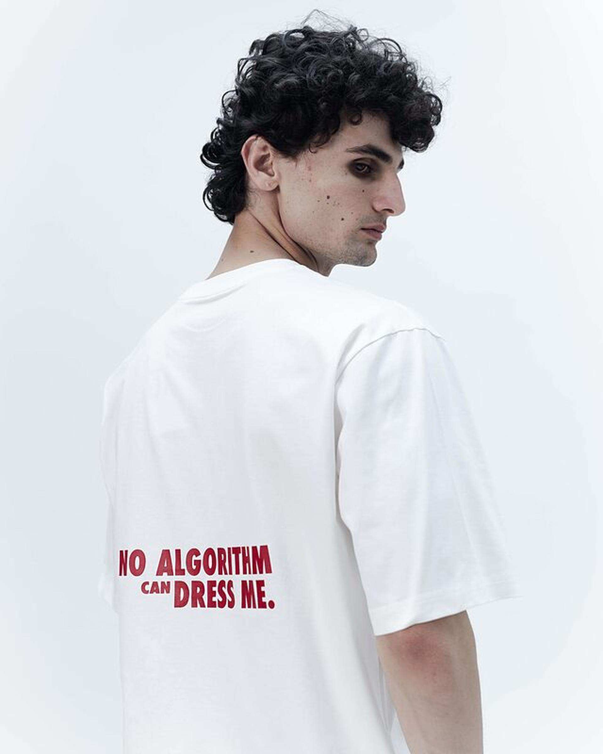 تی شرت مردانه سفید نفیر ور Nafir Wear مدل الگوریتم کد 5110302