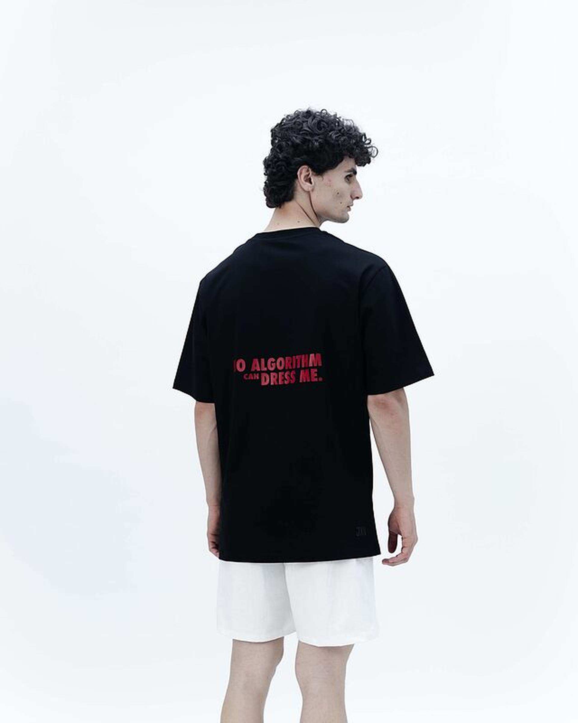 تی شرت مردانه مشکی نفیر ور Nafir Wear مدل الگوریتم کد 5110302