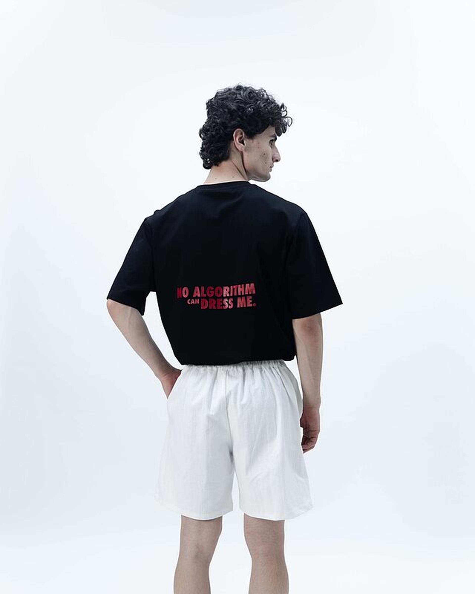 تی شرت مردانه مشکی نفیر ور Nafir Wear مدل الگوریتم کد 5110302