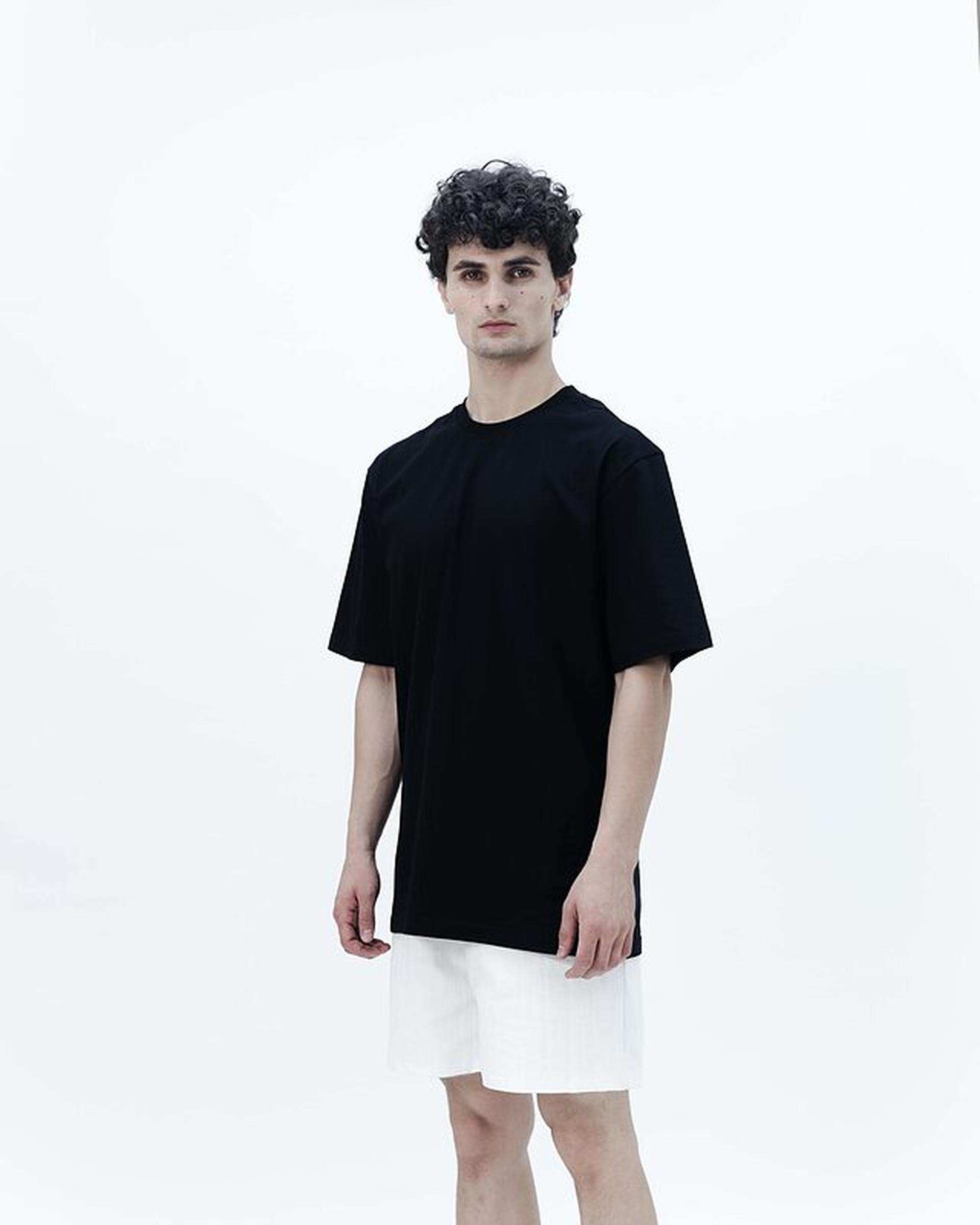 تی شرت مردانه مشکی نفیر ور Nafir Wear مدل الگوریتم کد 5110302