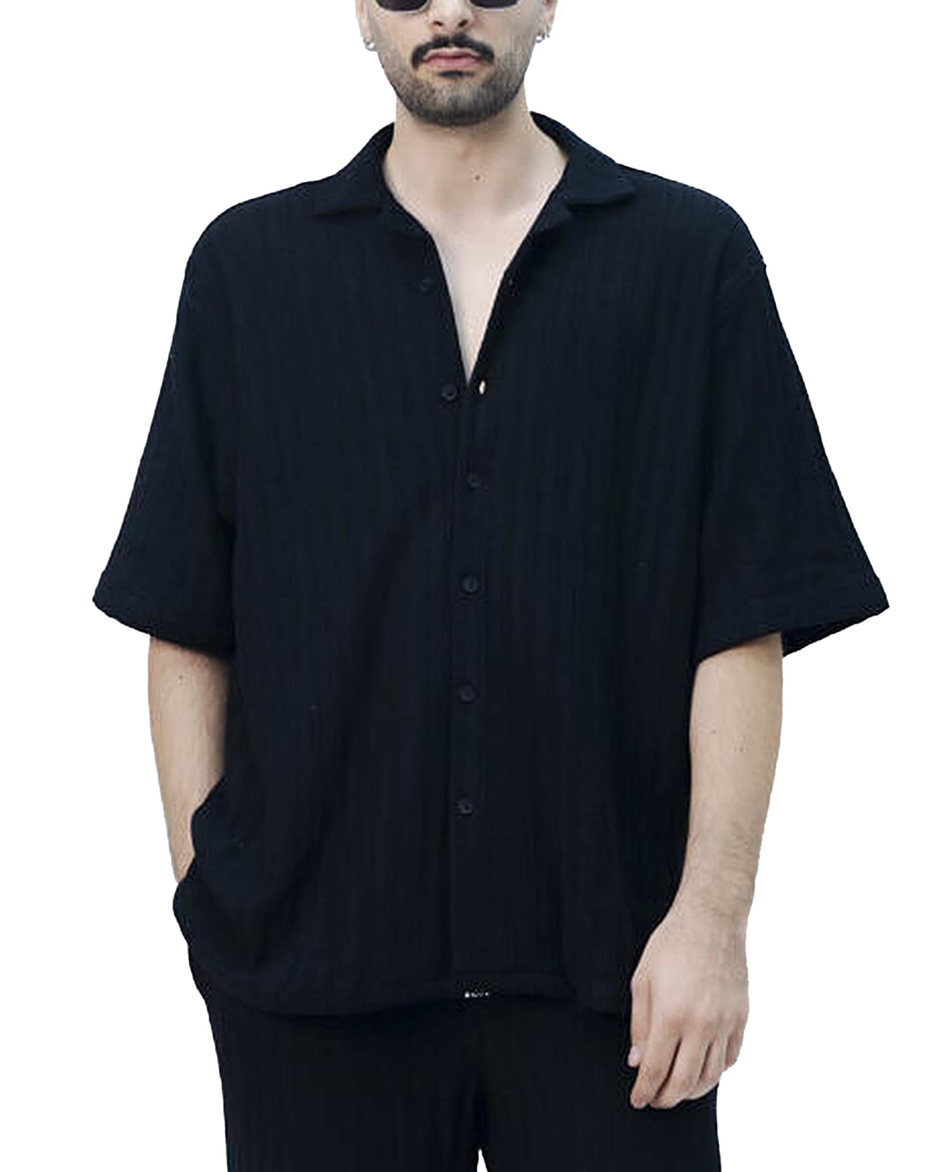 پیراهن مردانه مشکی نفیر ور Nafir Wear مدل نوبرگ کد 5120202