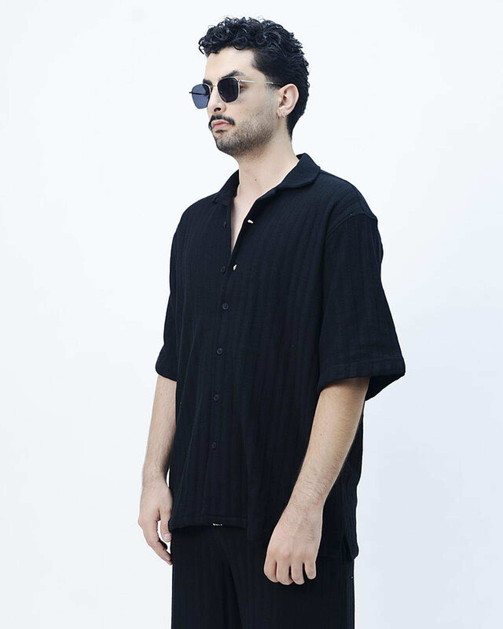 پیراهن مردانه مشکی نفیر ور Nafir Wear مدل نوبرگ کد 5120202