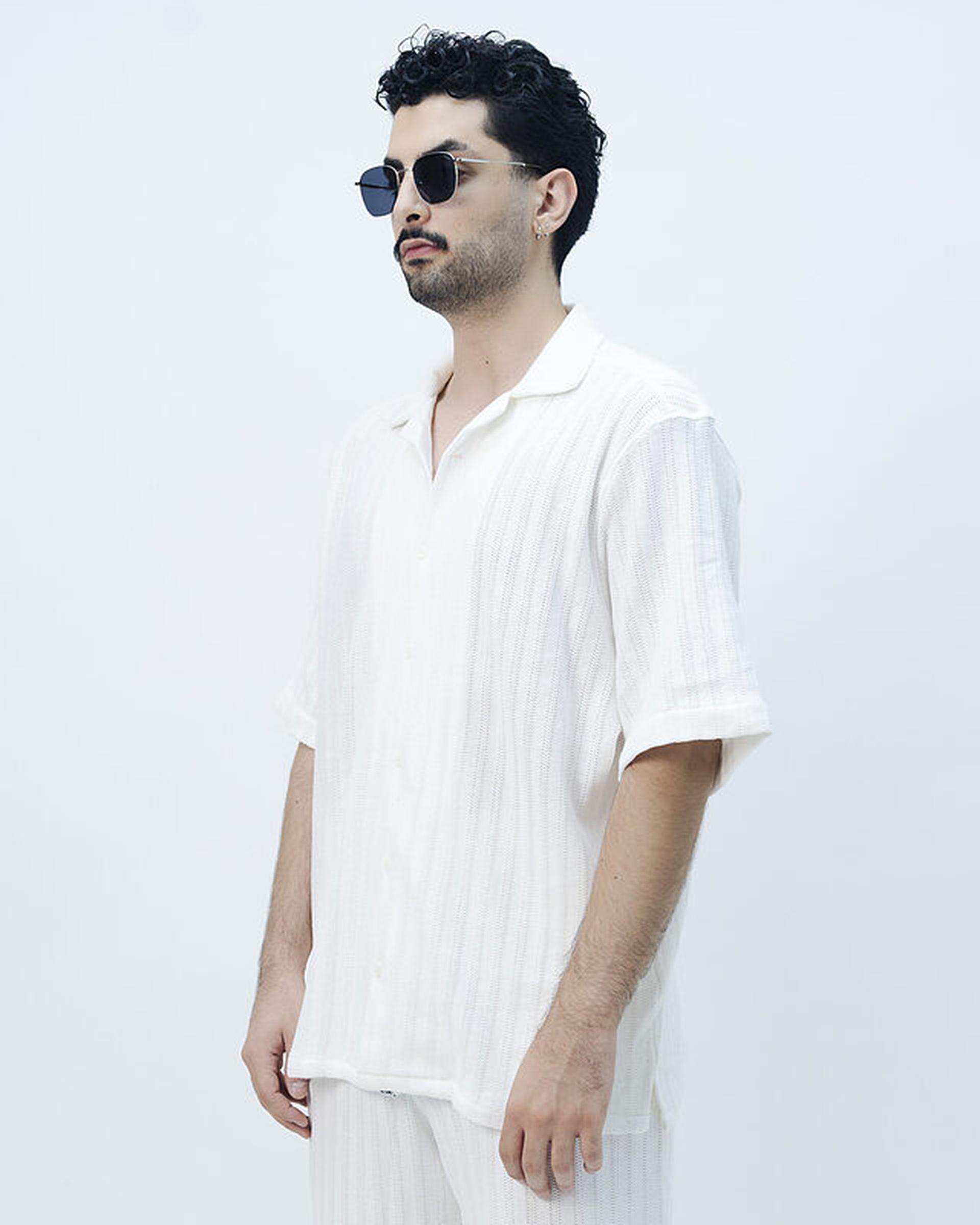 پیراهن مردانه سفید نفیر ور Nafir Wear مدل نوبرگ کد 5120202