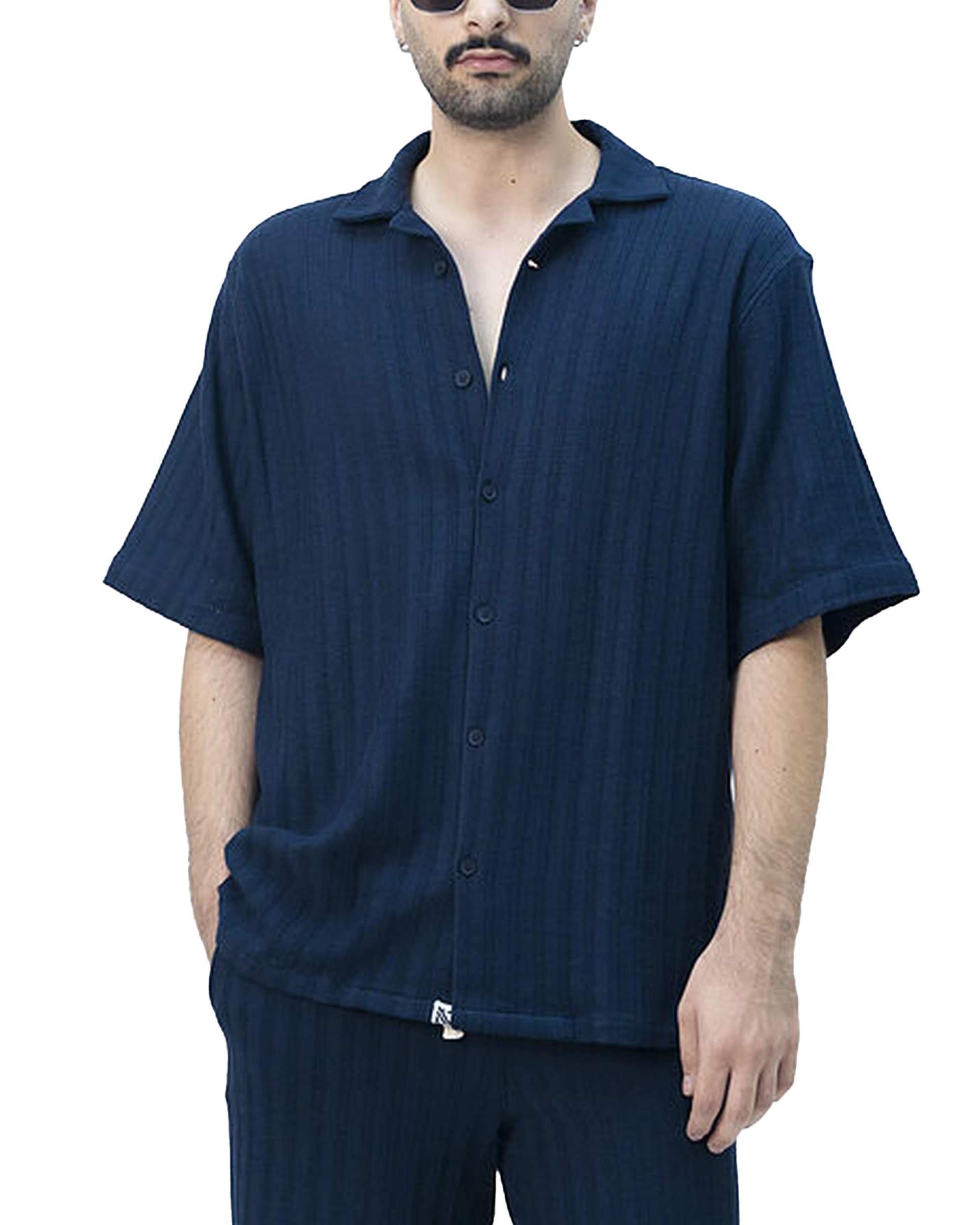 پیراهن مردانه سرمه ای نفیر ور Nafir Wear مدل نوبرگ کد 5120202