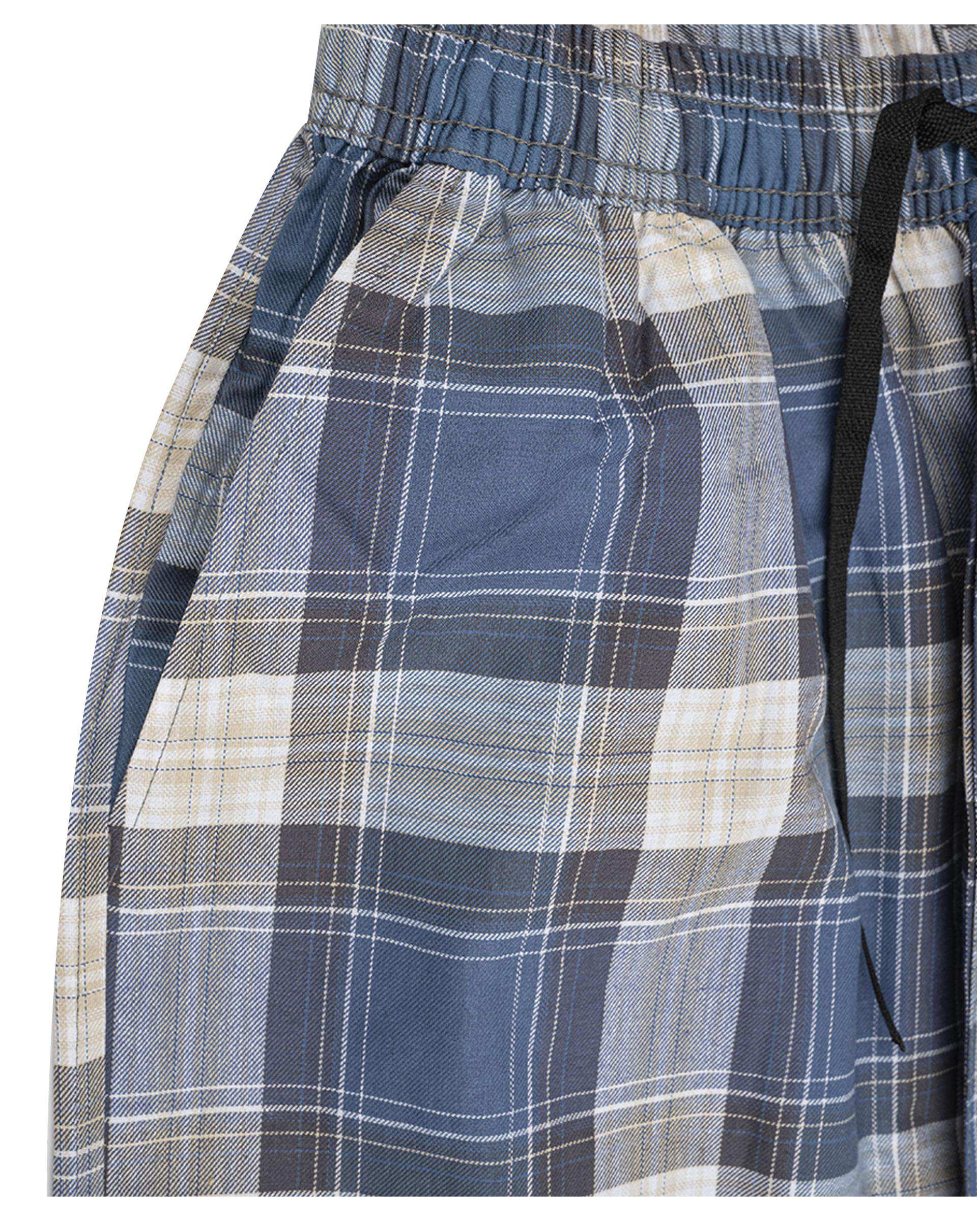 شلوار راحتی مردانه آبی چهارخانه پاتر Potter کد 100