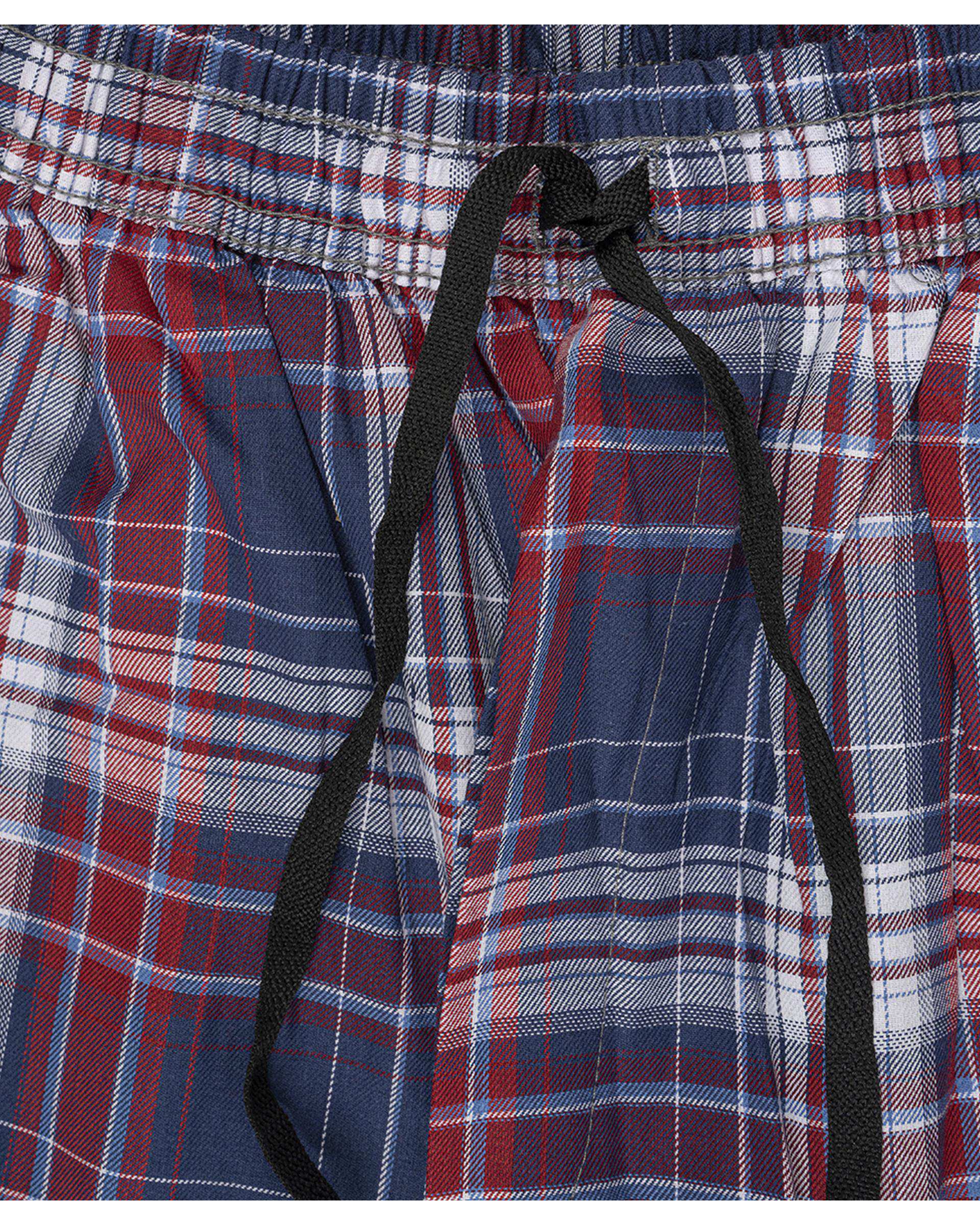 شلوار راحتی مردانه سرمه ای قرمز چهارخانه پاتر Potter کد 100