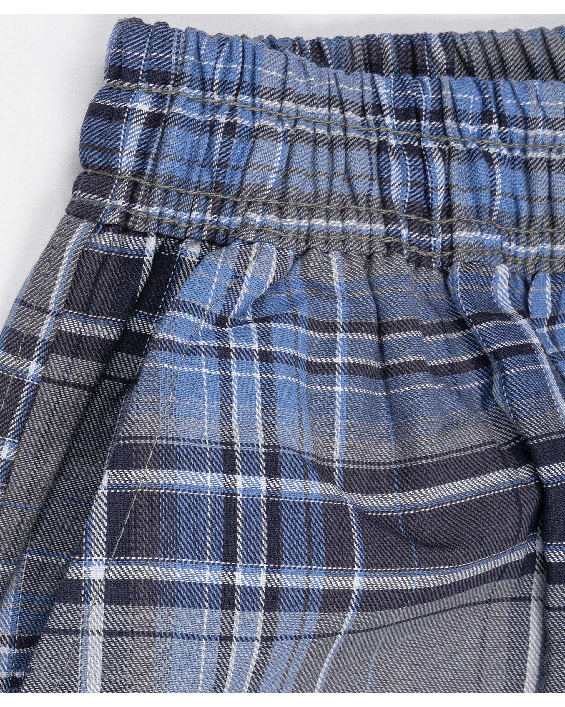 شلوار راحتی مردانه سرمه ای زغالی چهارخانه پاتر Potter کد 100