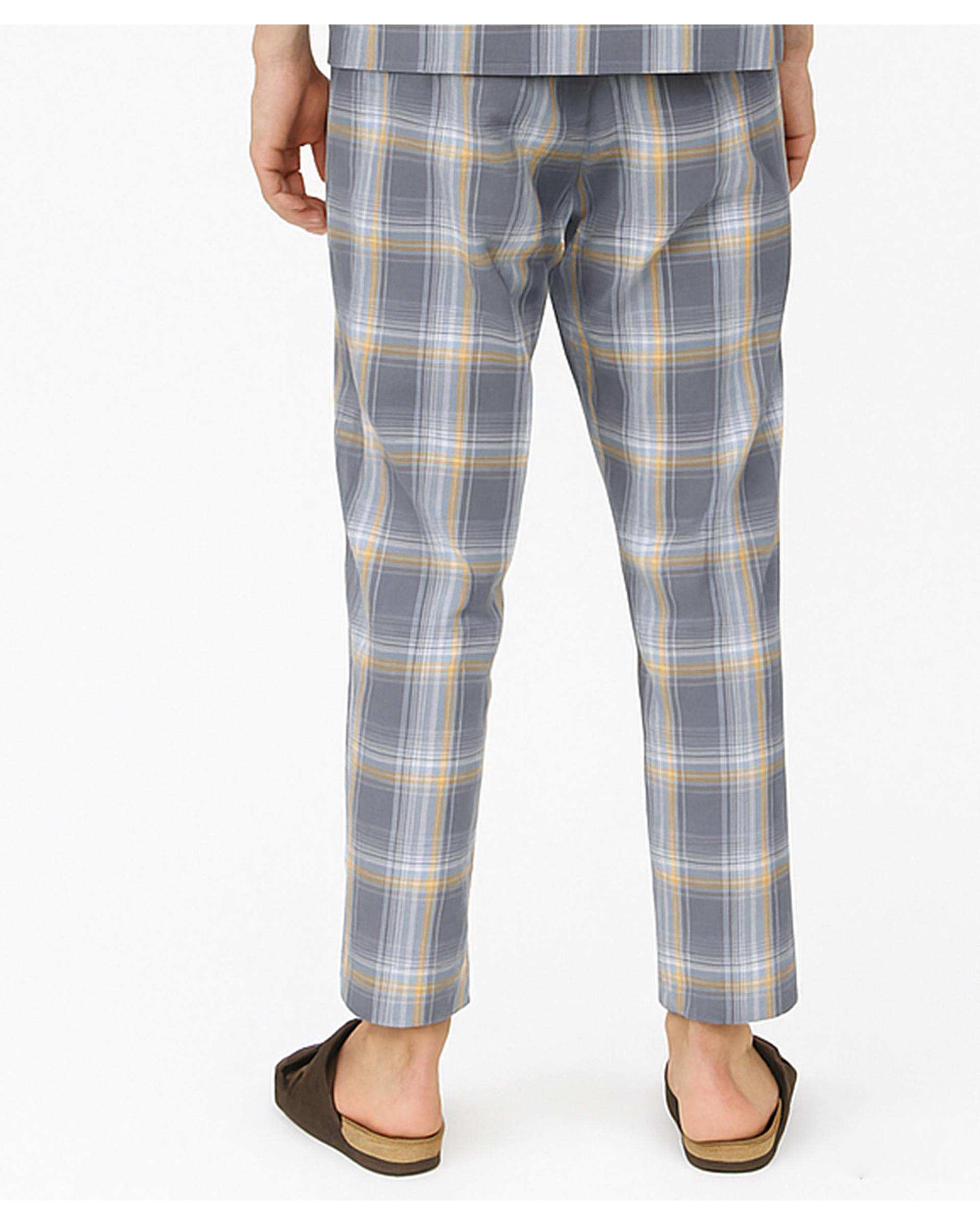 شلوار راحتی مردانه طوسی چهارخانه پاتر Potter کد 100