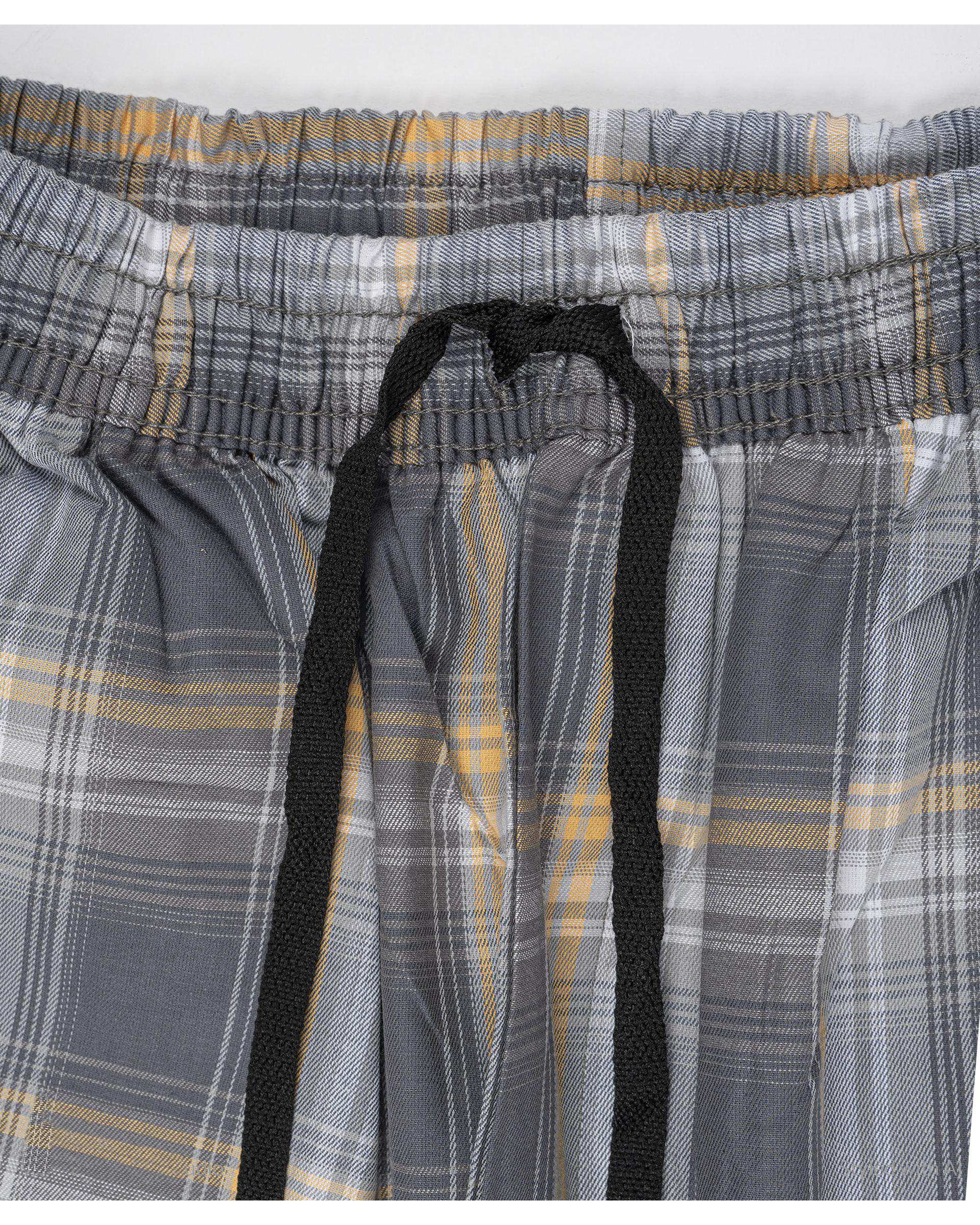 شلوار راحتی مردانه طوسی چهارخانه پاتر Potter کد 100