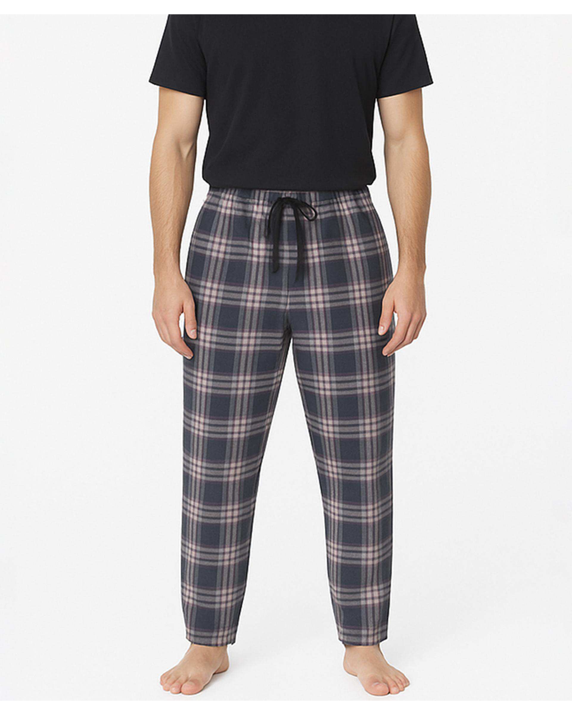 شلوار راحتی مردانه نوک مدادی صورتی چهارخانه پاتر Potter کد 100