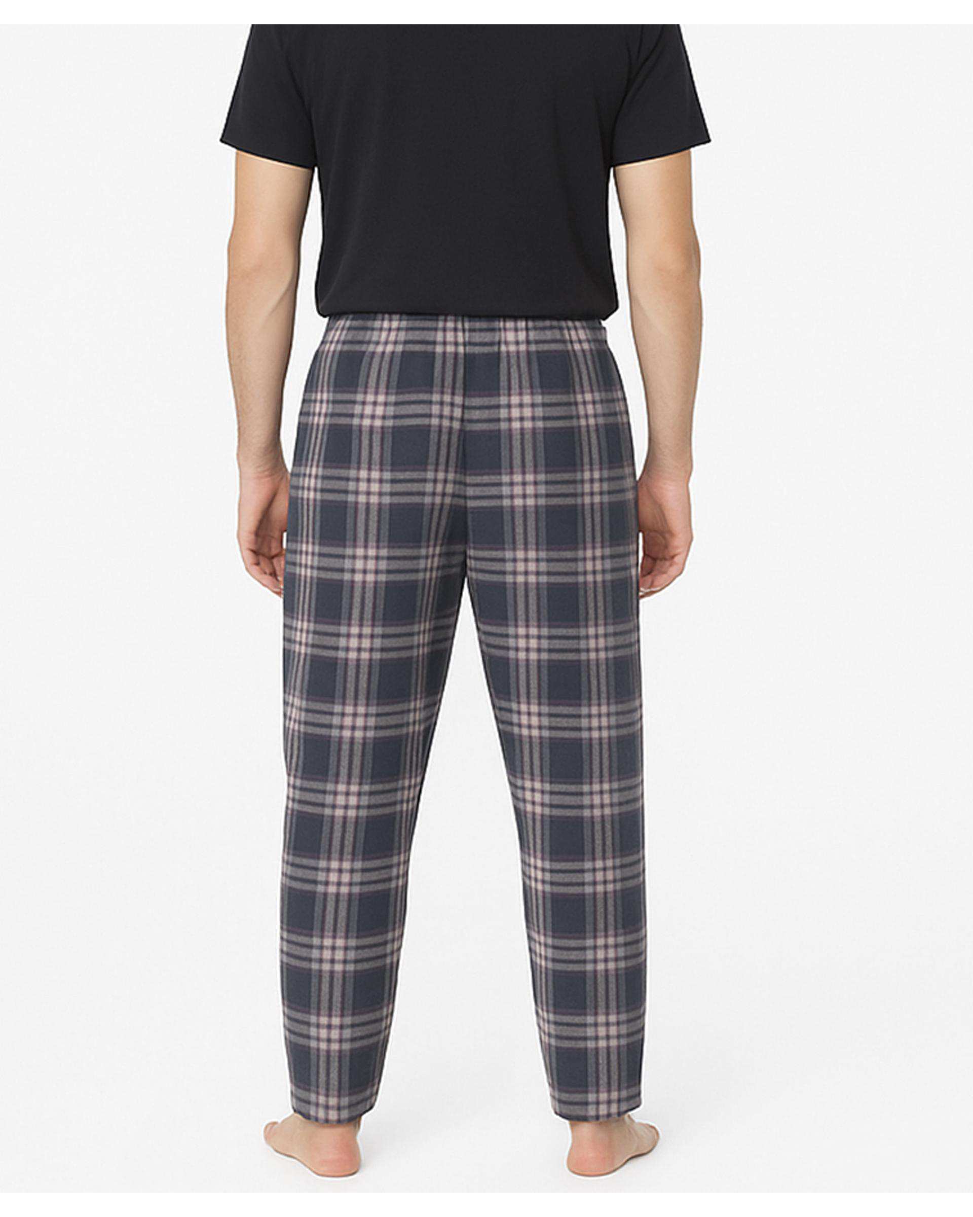 شلوار راحتی مردانه نوک مدادی صورتی چهارخانه پاتر Potter کد 100