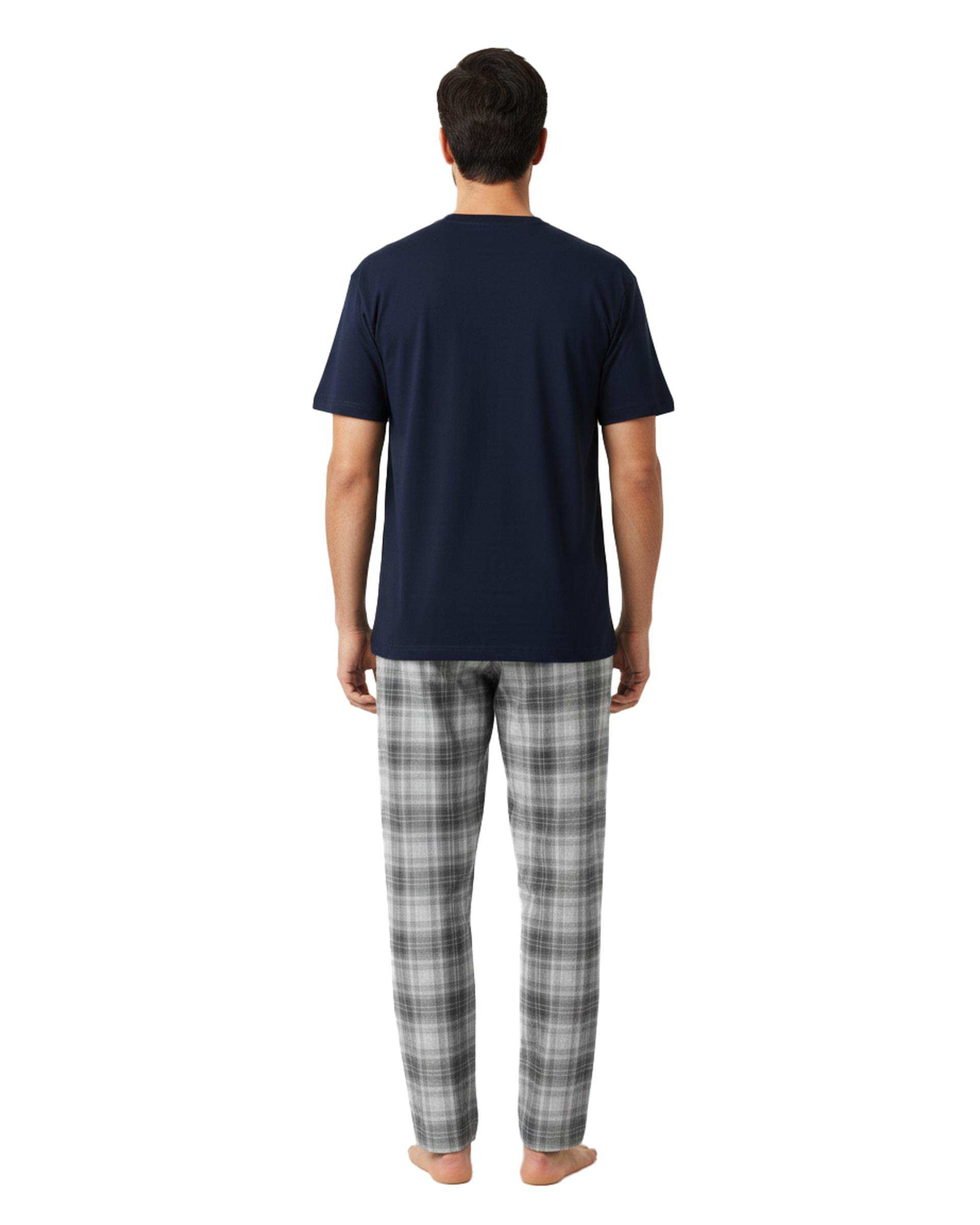 ست تی شرت و شلوار راحتی مردانه سرمه ای طوسی پاتر Potter کد 849