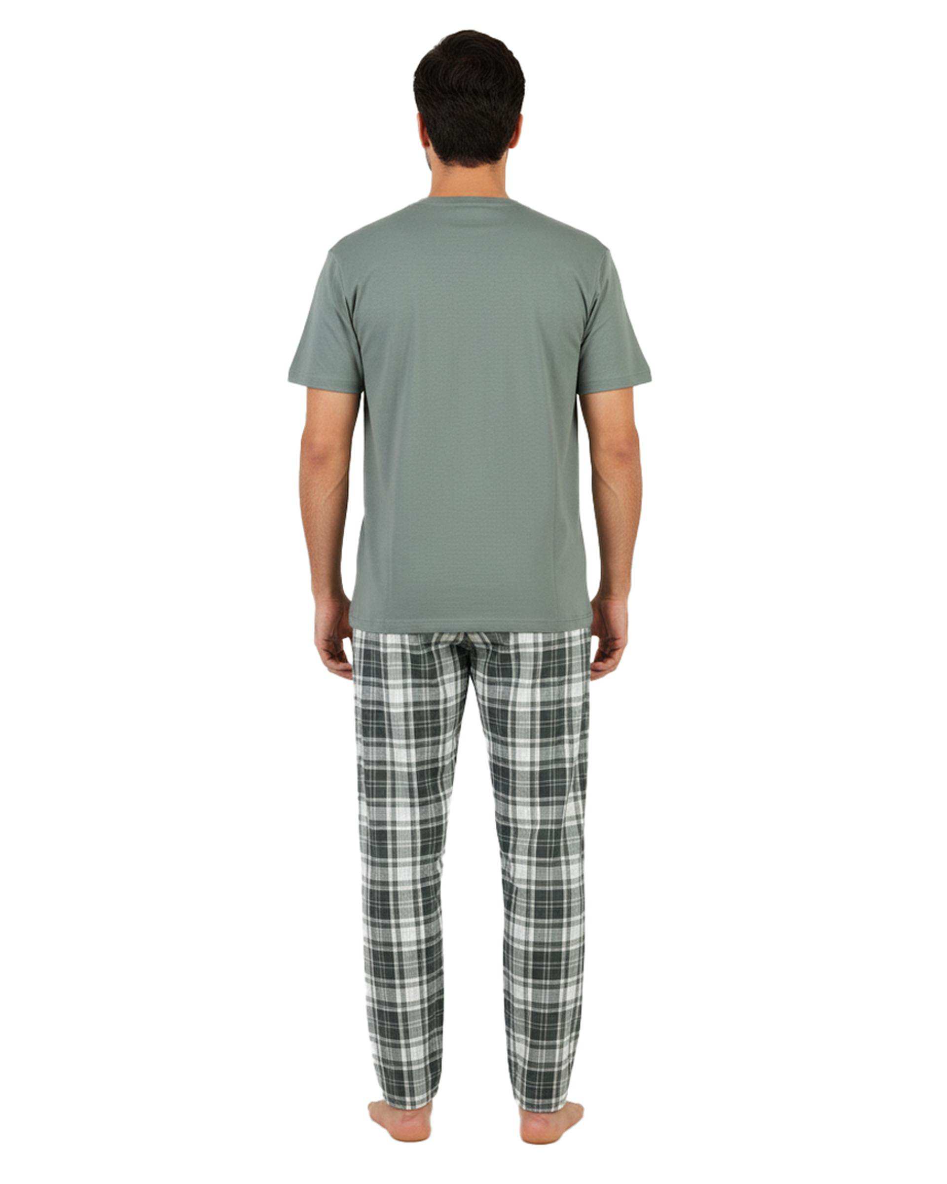 ست تی شرت و شلوار راحتی مردانه سبز پاتر Potter کد 849