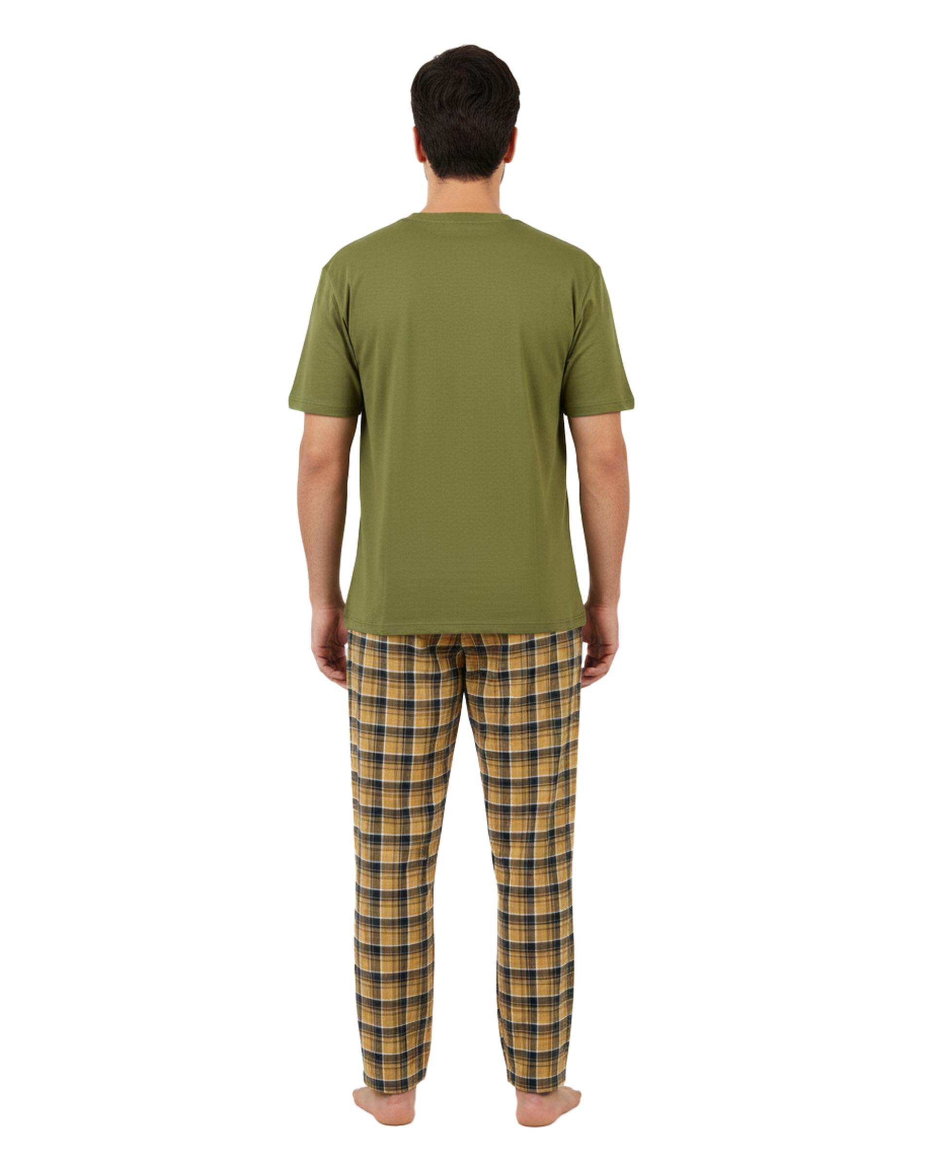 ست تی شرت و شلوار راحتی مردانه سبز پاتر Potter کد 148