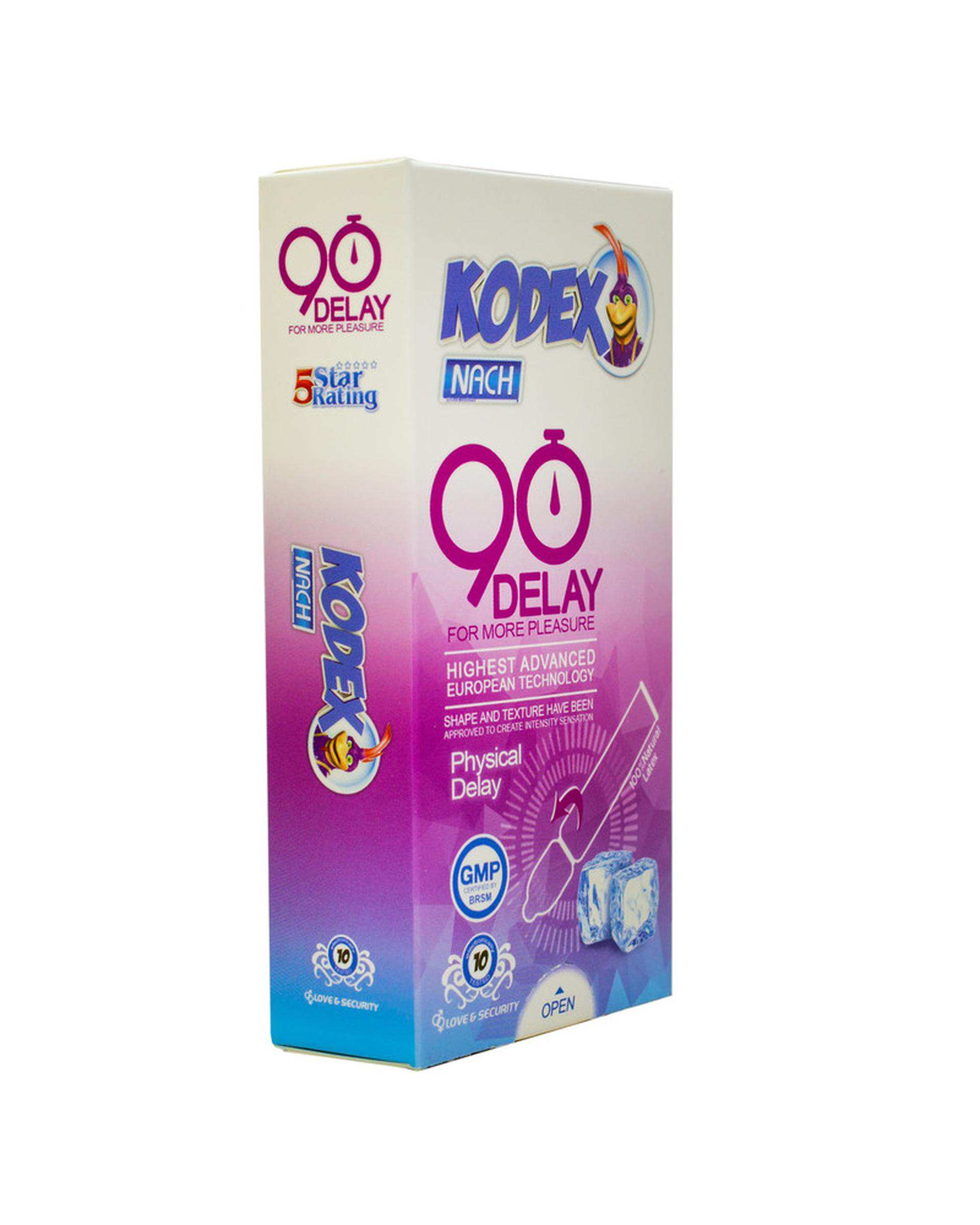 کاندوم تاخیری حلقه دار کدکس Kodex مدل 90 DELAY بسته 10 عددی