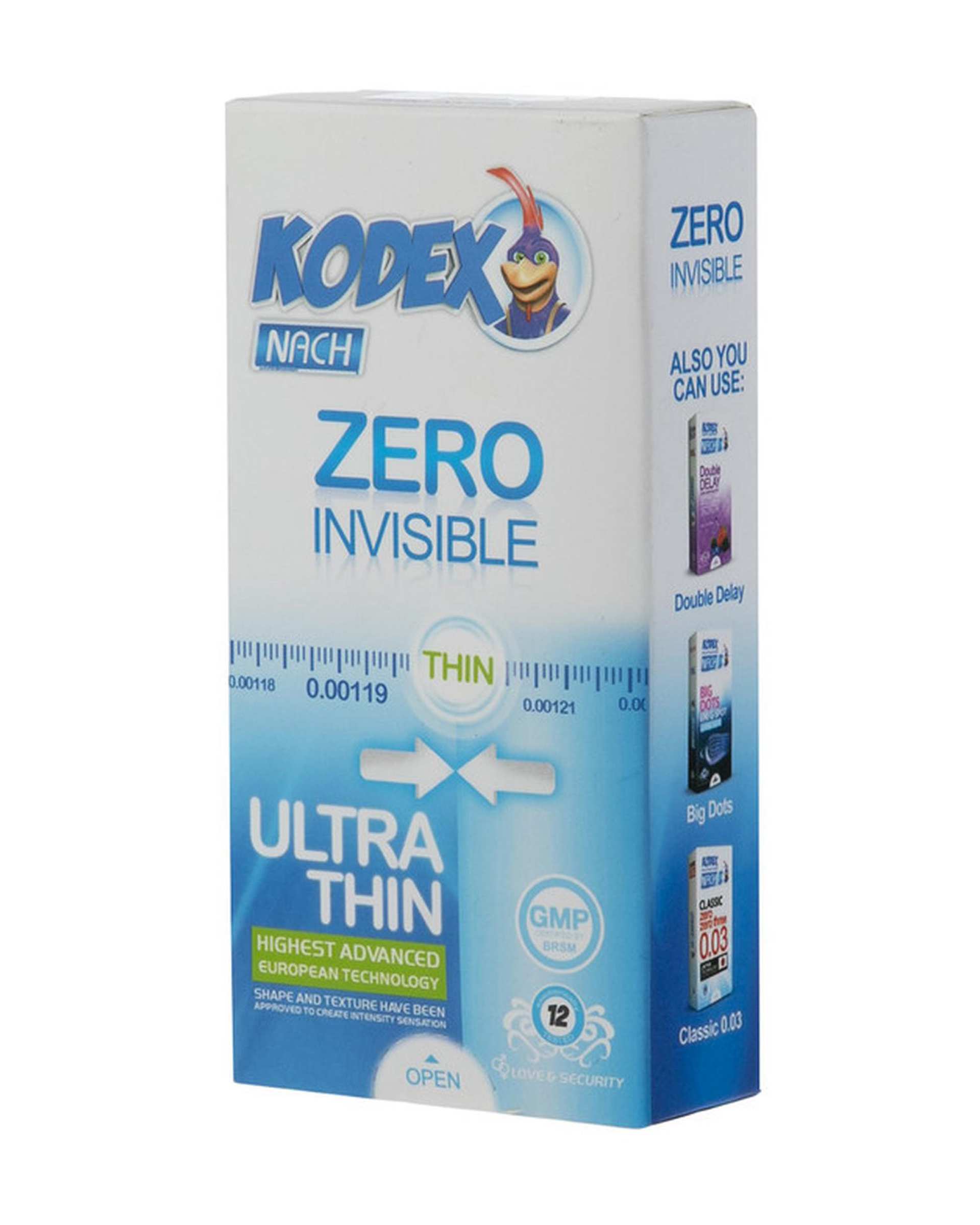 کاندوم فوق نازک کدکس Kodex مدل ZERO INVISIBLE