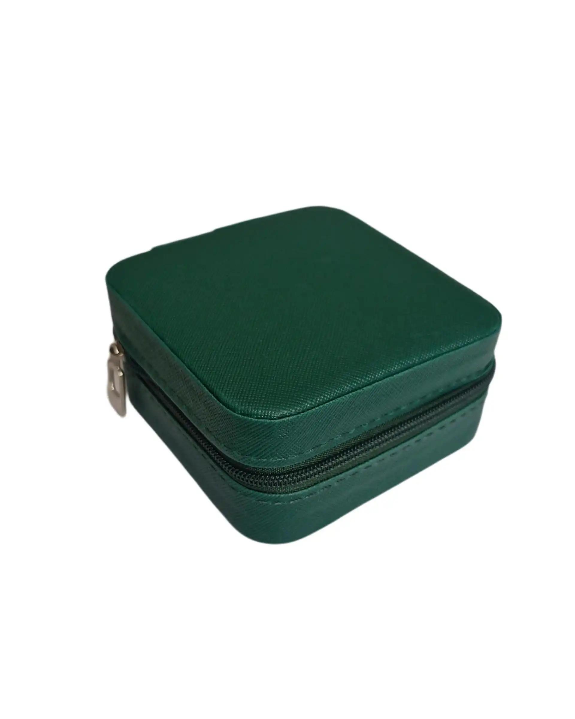 جعبه جواهرات زیپ دار سبز یشمی دلربا Delroba