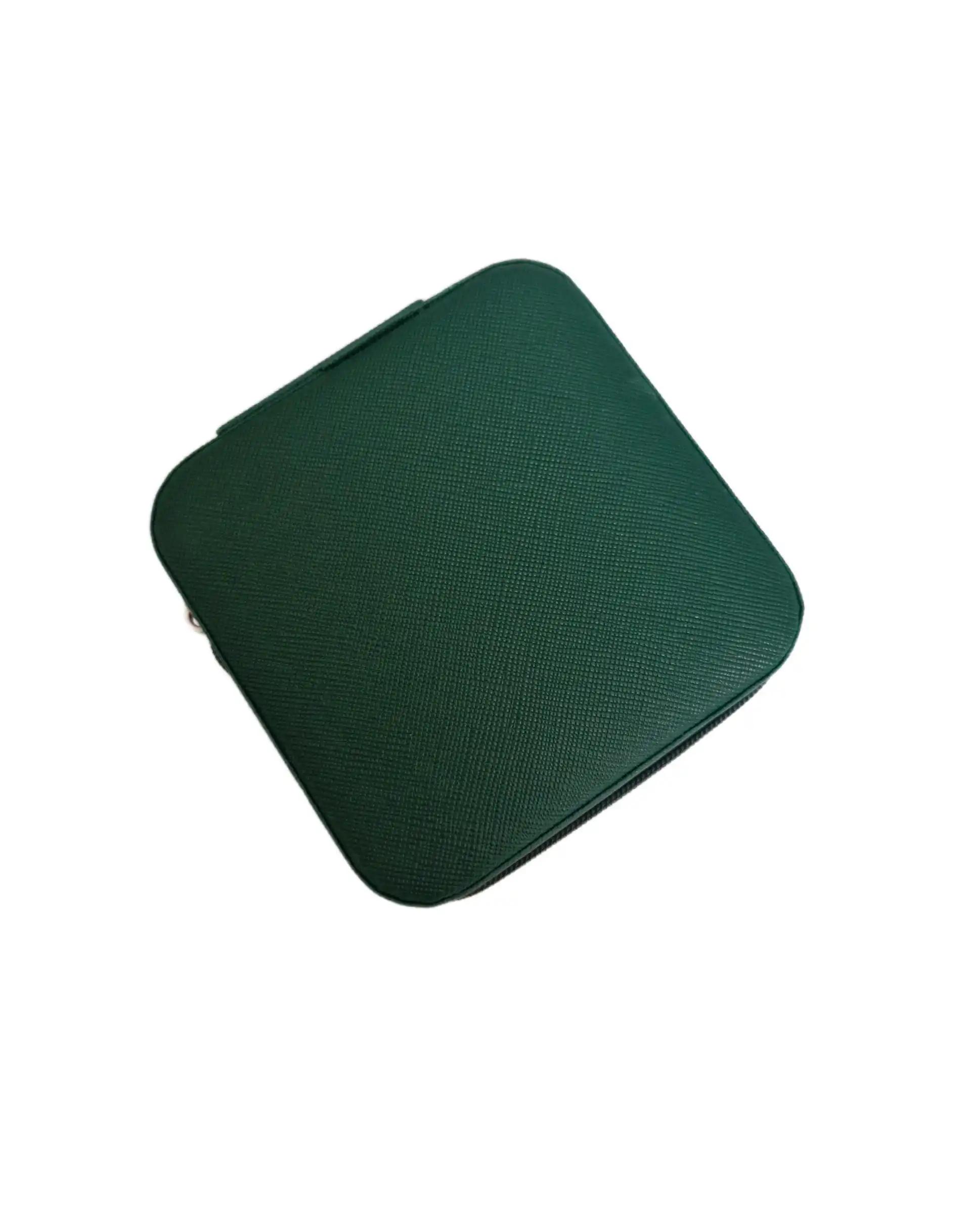 جعبه جواهرات زیپ دار سبز یشمی دلربا Delroba