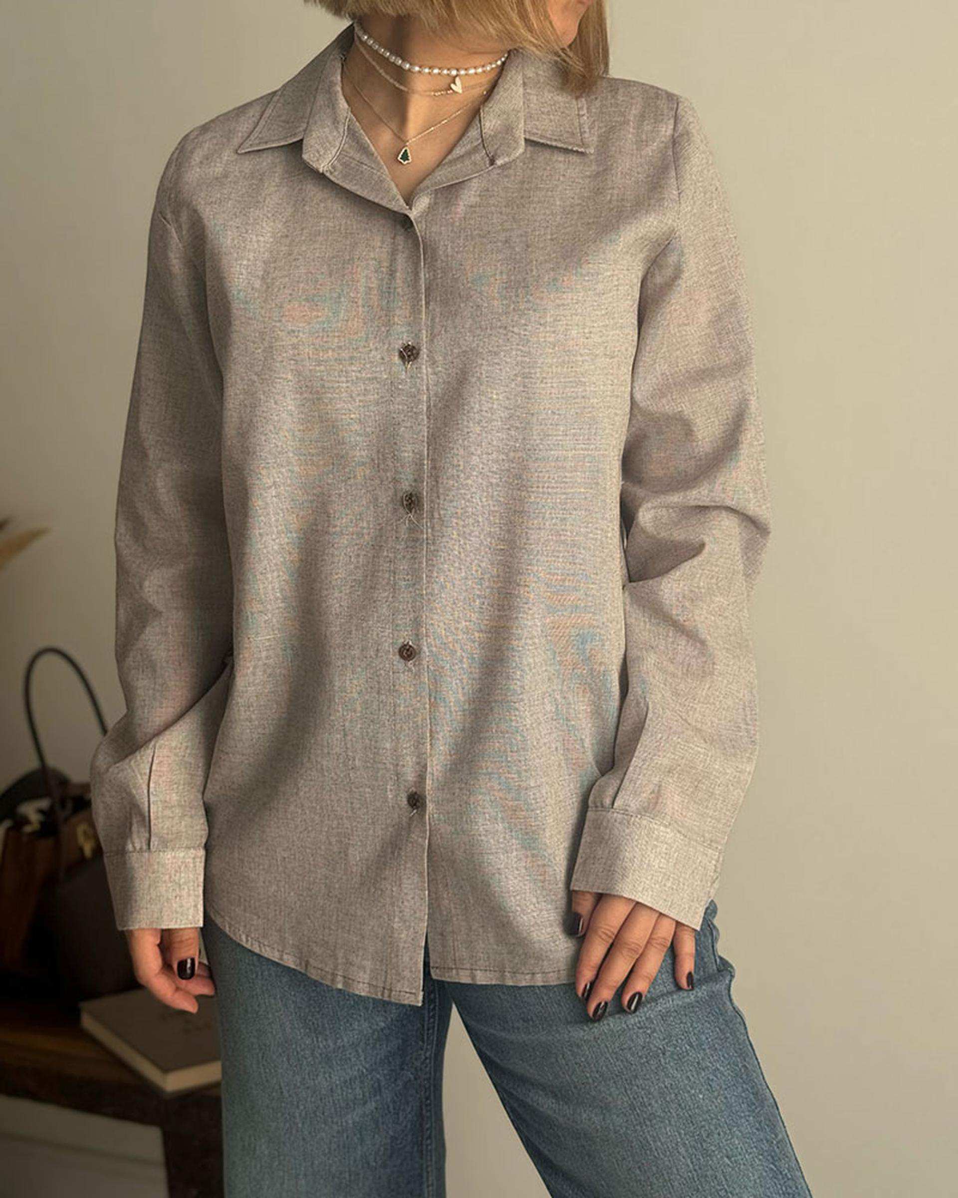 شومیز زنانه قهوه ای نگار ندایی Negar Nedaei مدل Liro