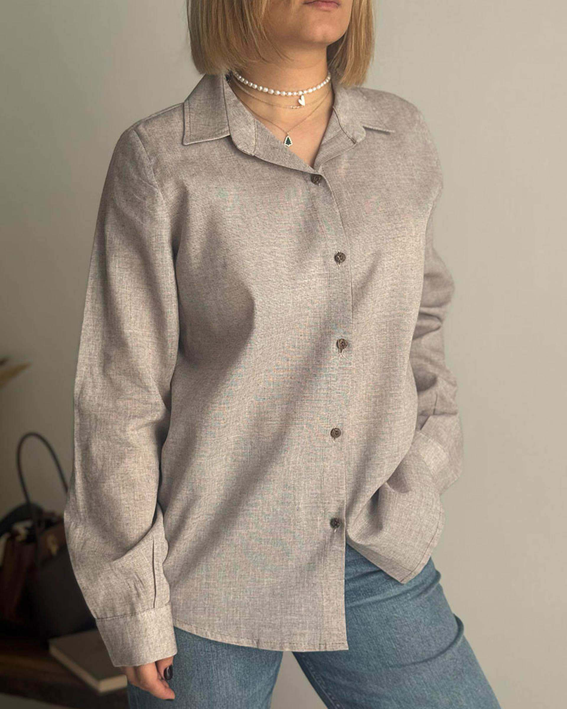 شومیز زنانه قهوه ای نگار ندایی Negar Nedaei مدل Liro