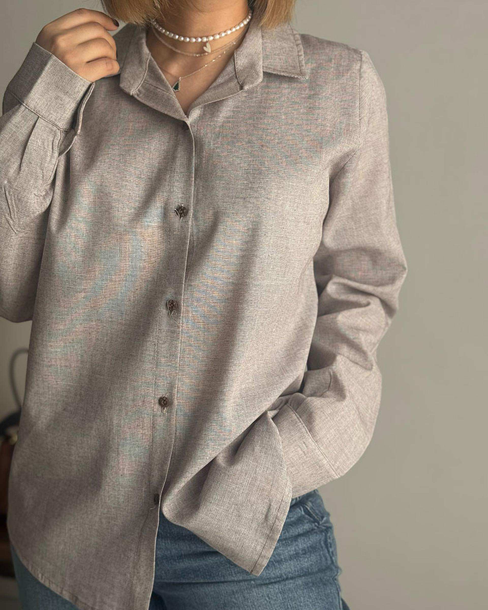 شومیز زنانه قهوه ای نگار ندایی Negar Nedaei مدل Liro