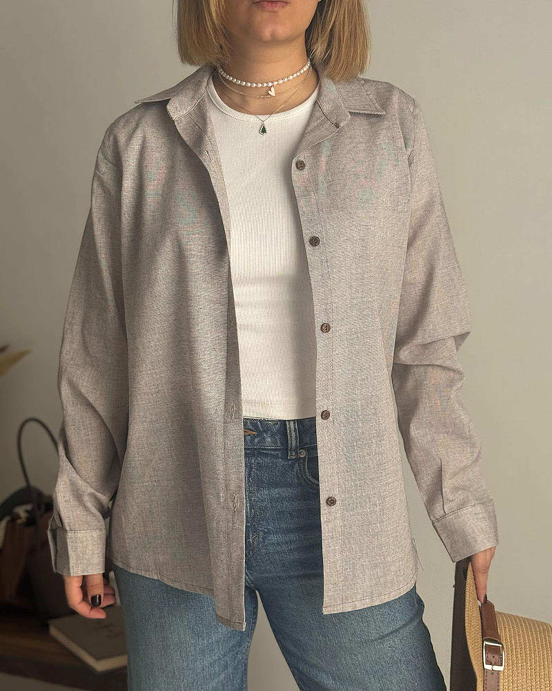 شومیز زنانه قهوه ای نگار ندایی Negar Nedaei مدل Liro