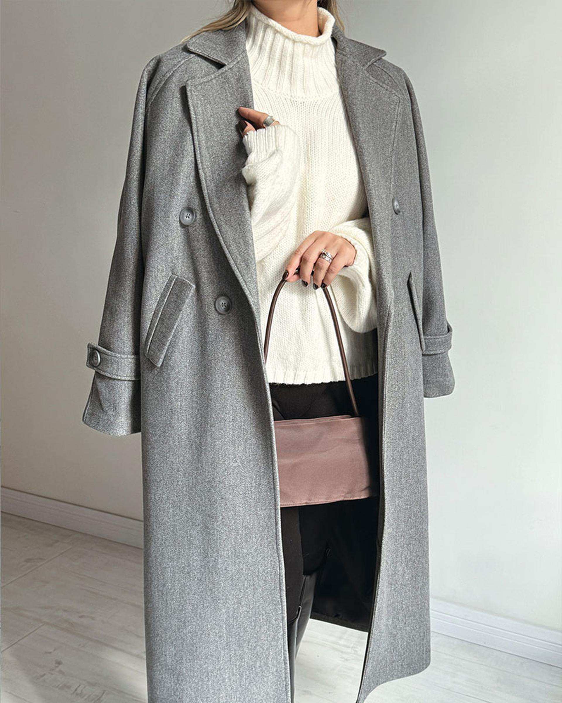 پالتو زنانه طوسی نگار ندایی Negar Nedaei مدل Snowy