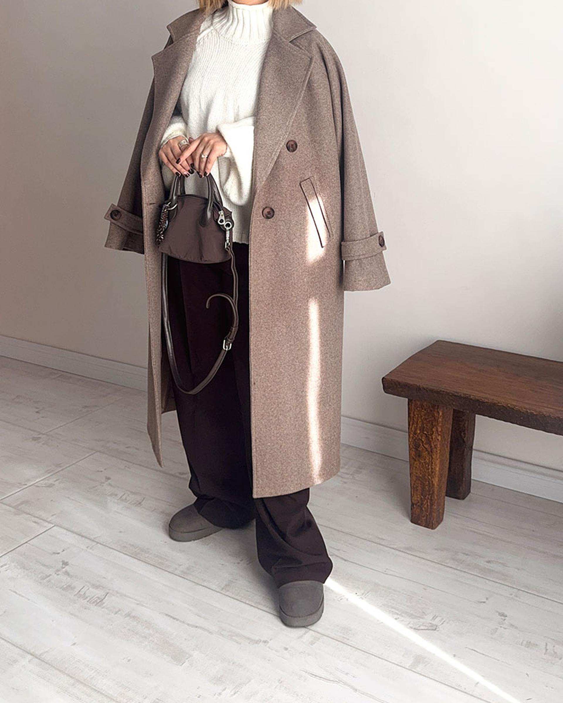 پالتو زنانه نسکافه ای نگار ندایی Negar Nedaei مدل Snowy