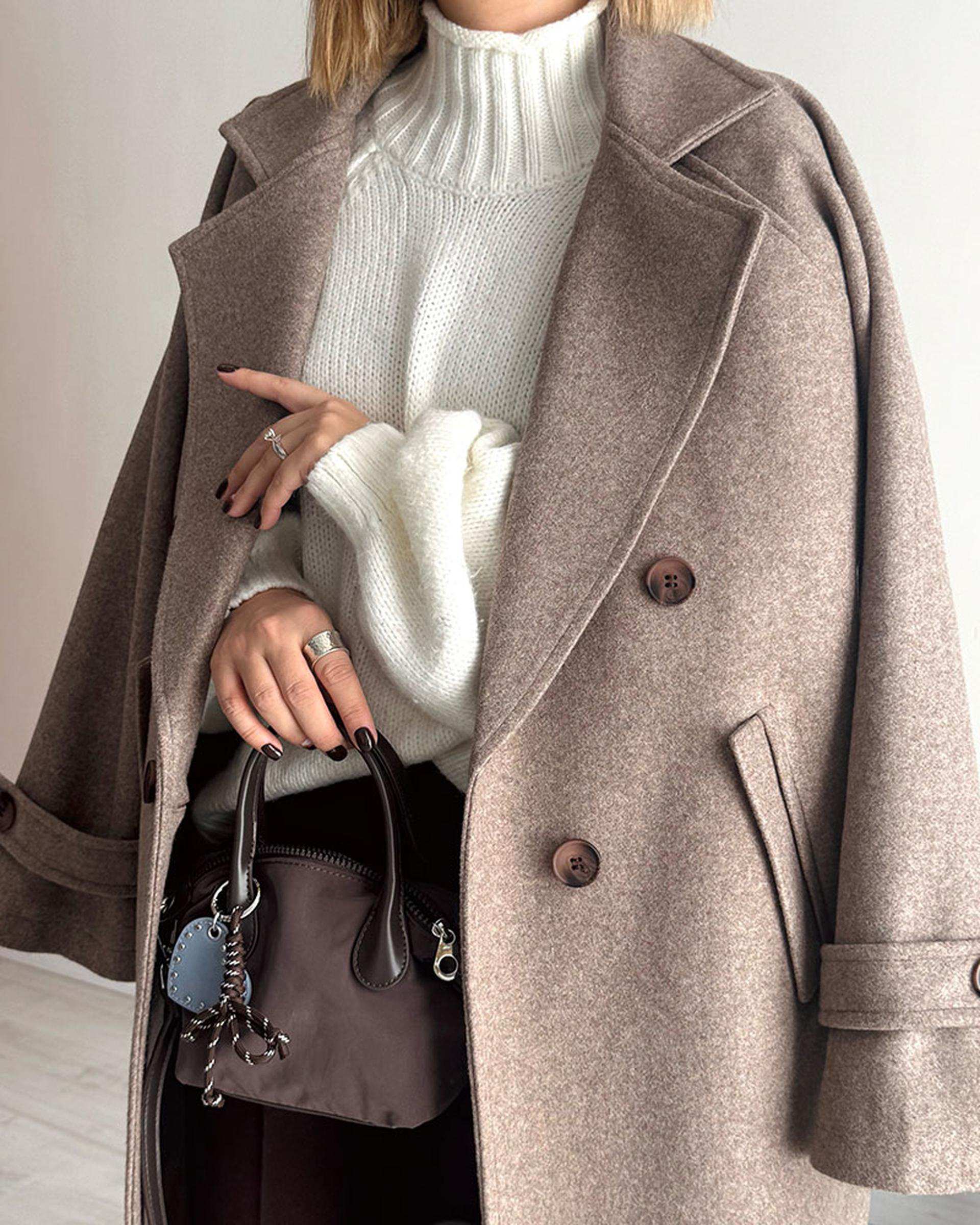 پالتو زنانه نسکافه ای نگار ندایی Negar Nedaei مدل Snowy