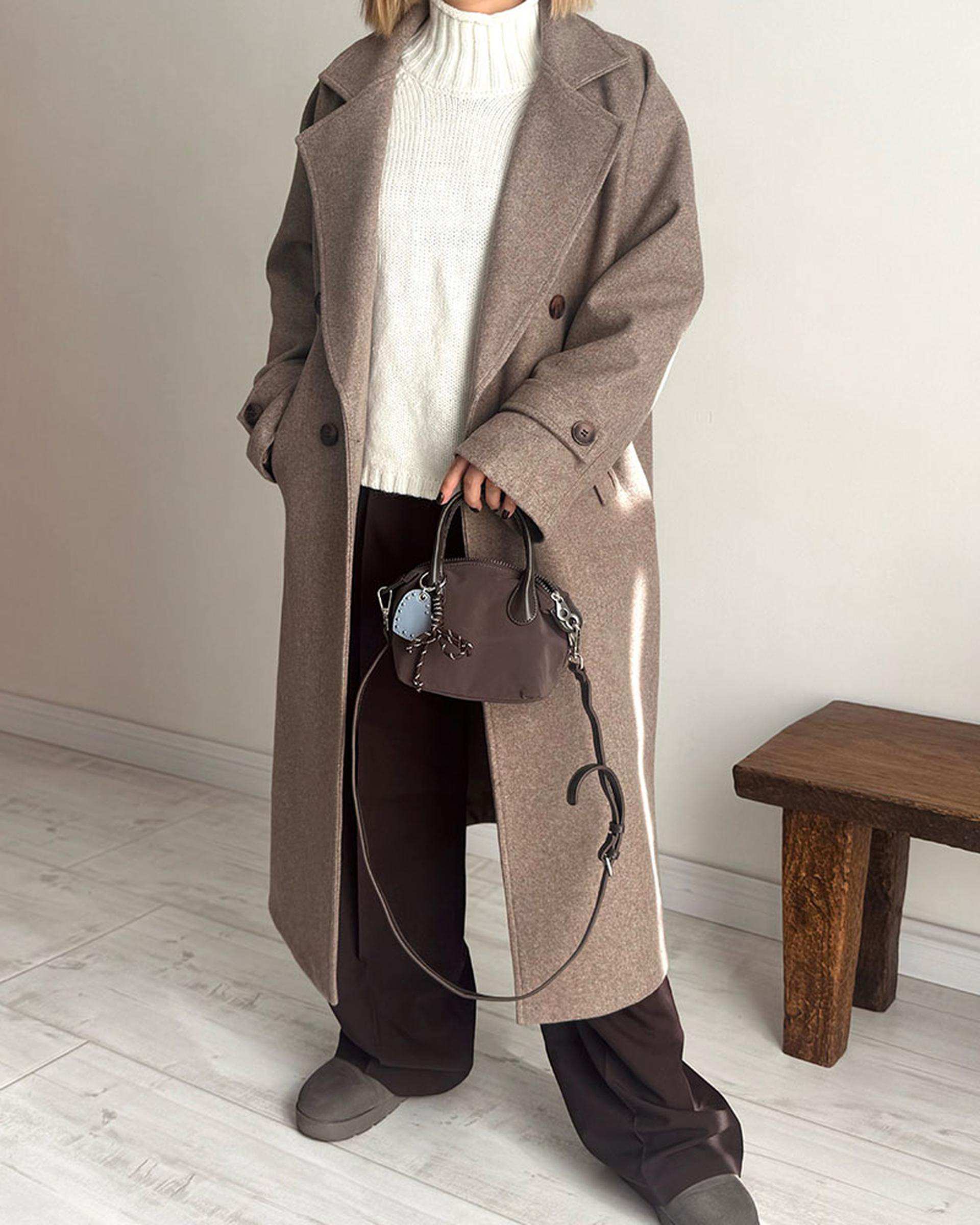 پالتو زنانه نسکافه ای آماهی Amahi مدل Snowy کد AA103