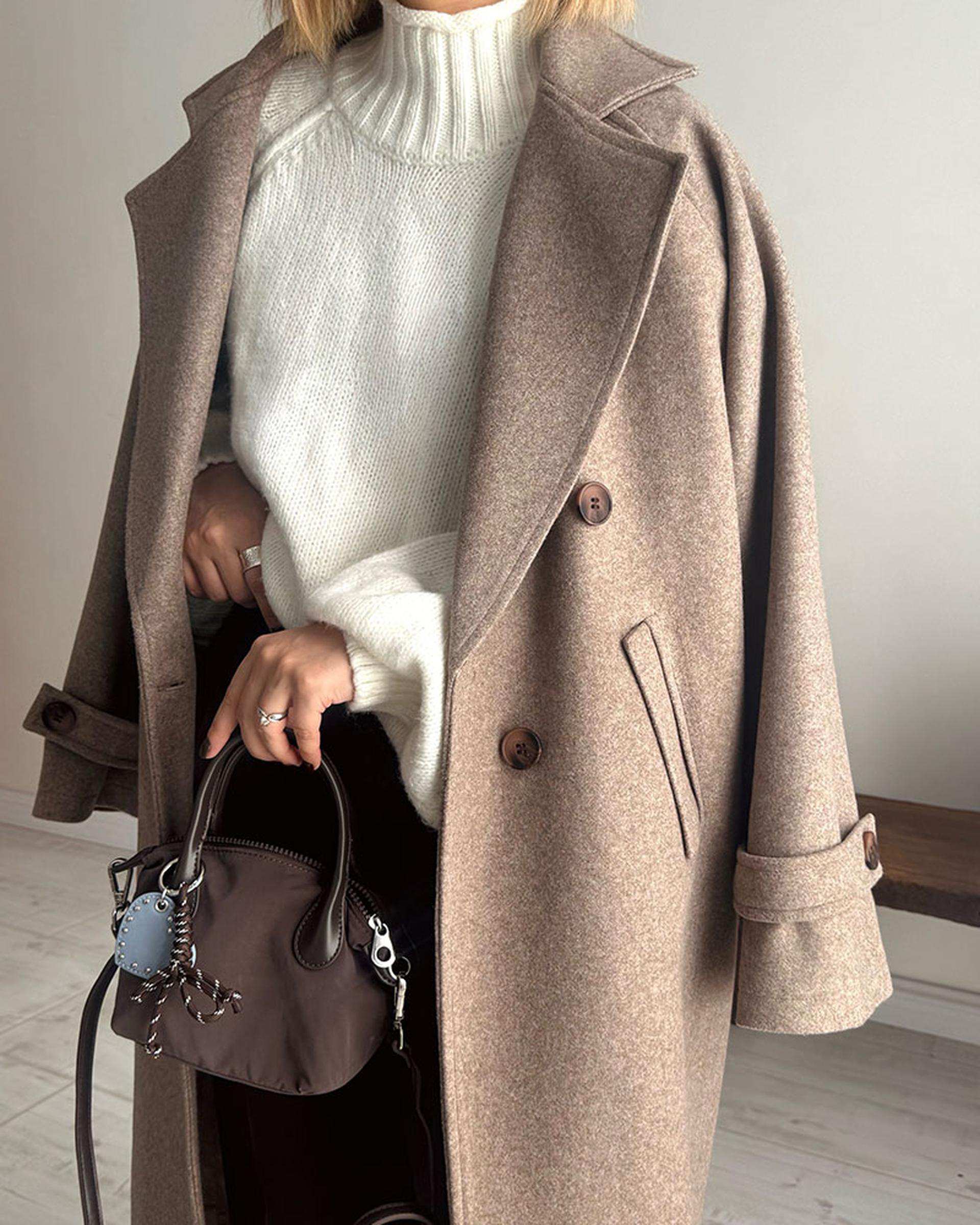 پالتو زنانه نسکافه ای آماهی Amahi مدل Snowy کد AA103