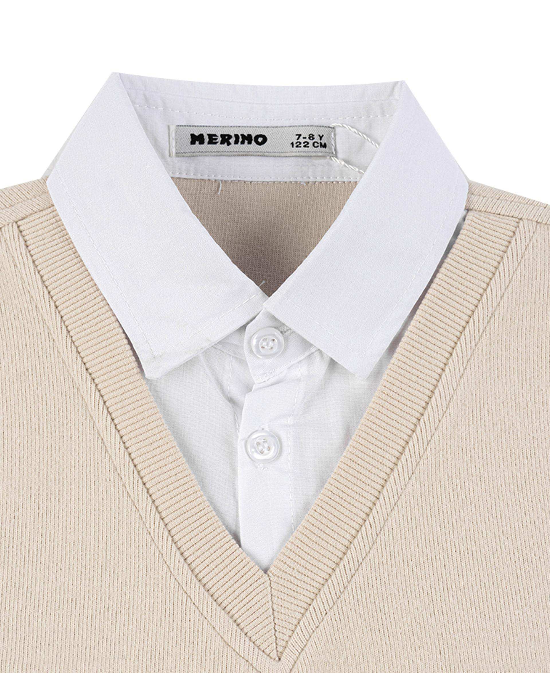 پلیور پسرانه کرم مرینو Merino کد 1772