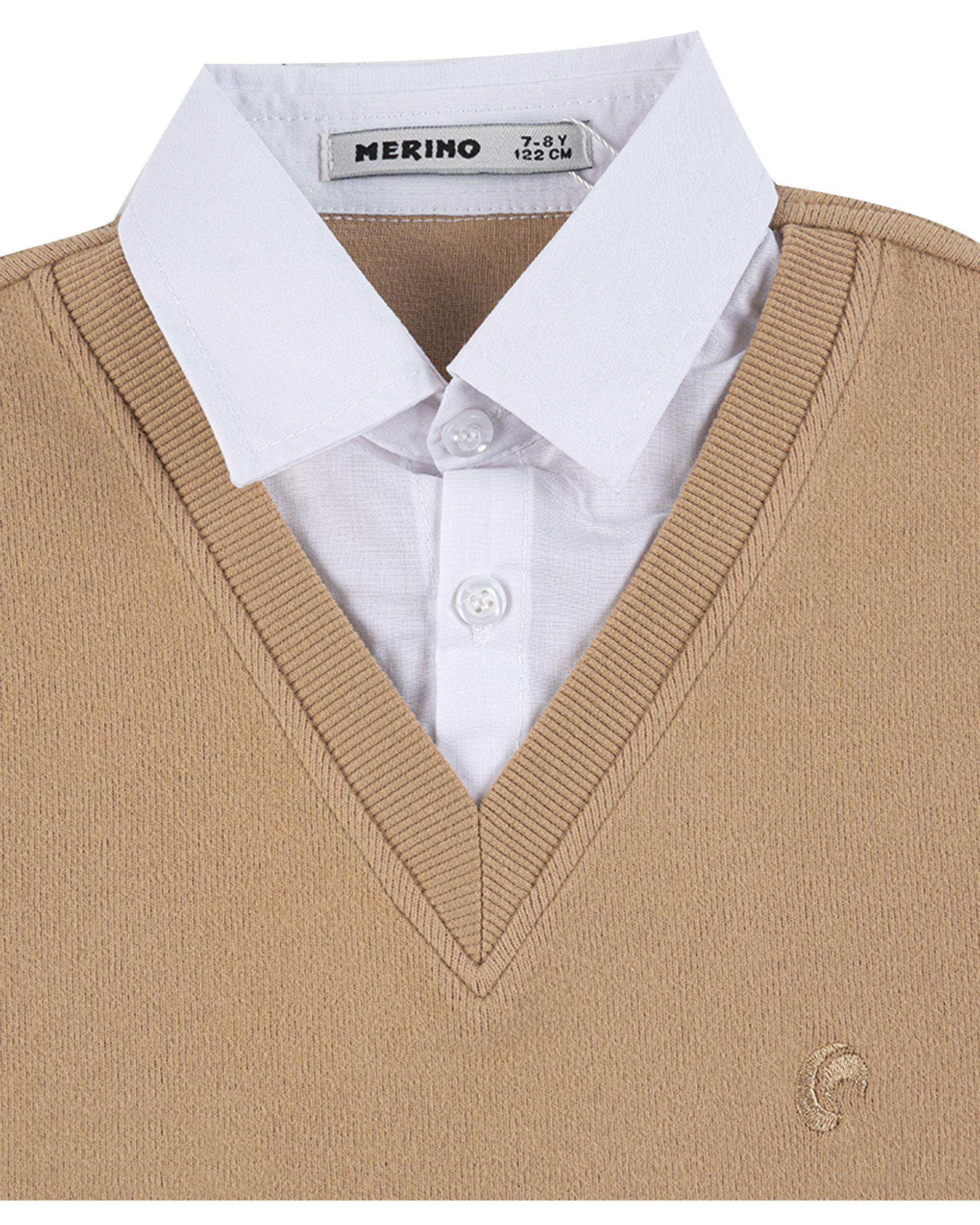 پلیور پسرانه نسکافه ای مرینو Merino کد 1772