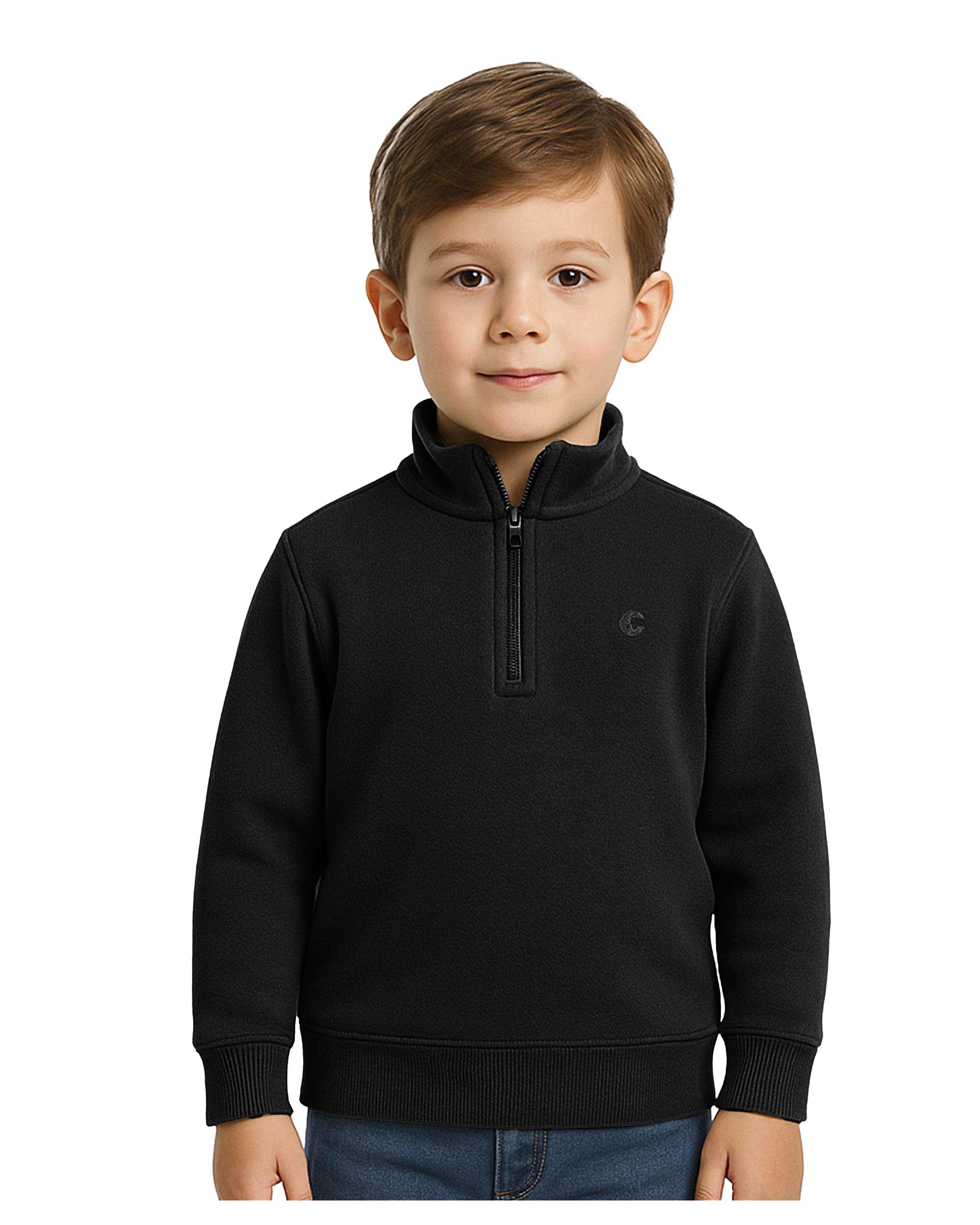 سویشرت پسرانه نیم زیپ مشکی مرینو Merino کد 1776