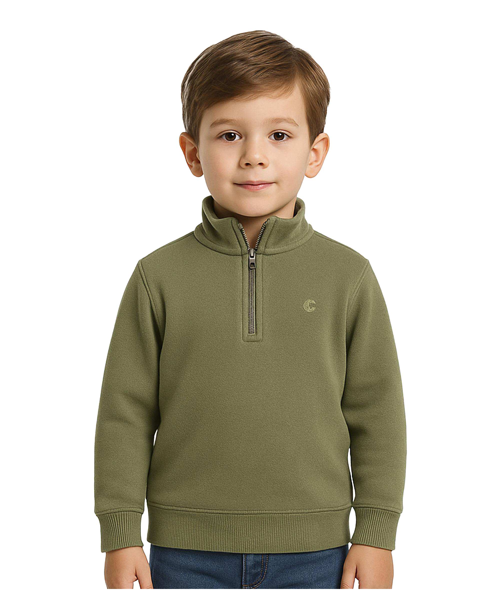 سویشرت پسرانه نیم زیپ سبز مرینو Merino کد 1776