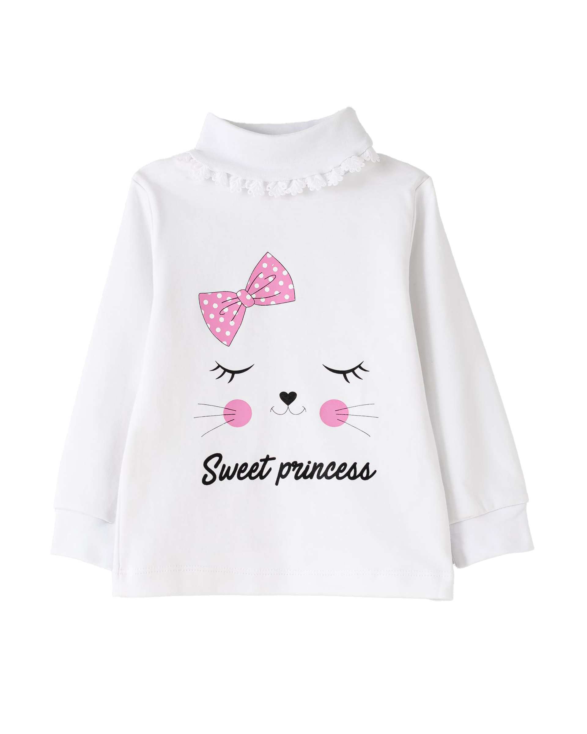 بلوز دخترانه سفید پنبه سان Panbesan مدل Sweet Princess
